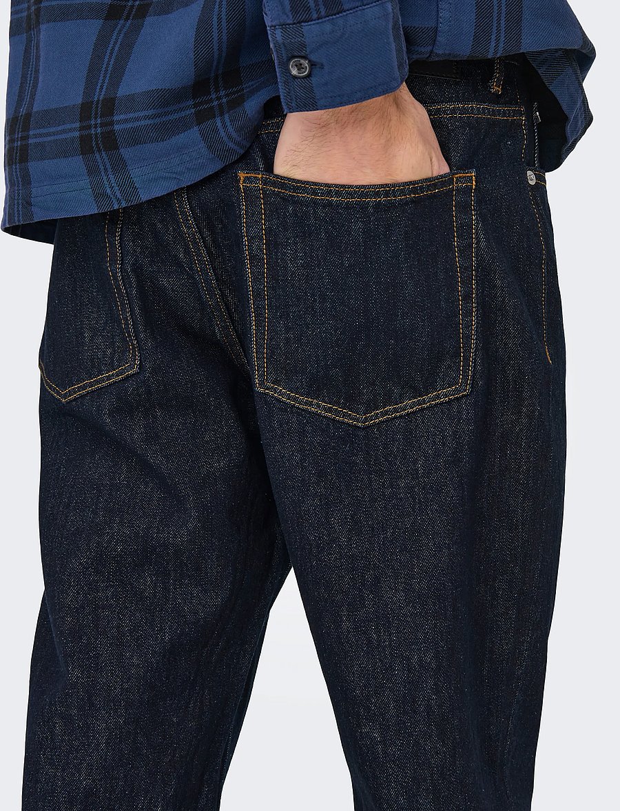 ONLY & SONS - ONSEDGE STRAIGHT RINSE 4942 TAI DNM NOOS - regular jeans - dark blue denim - 5