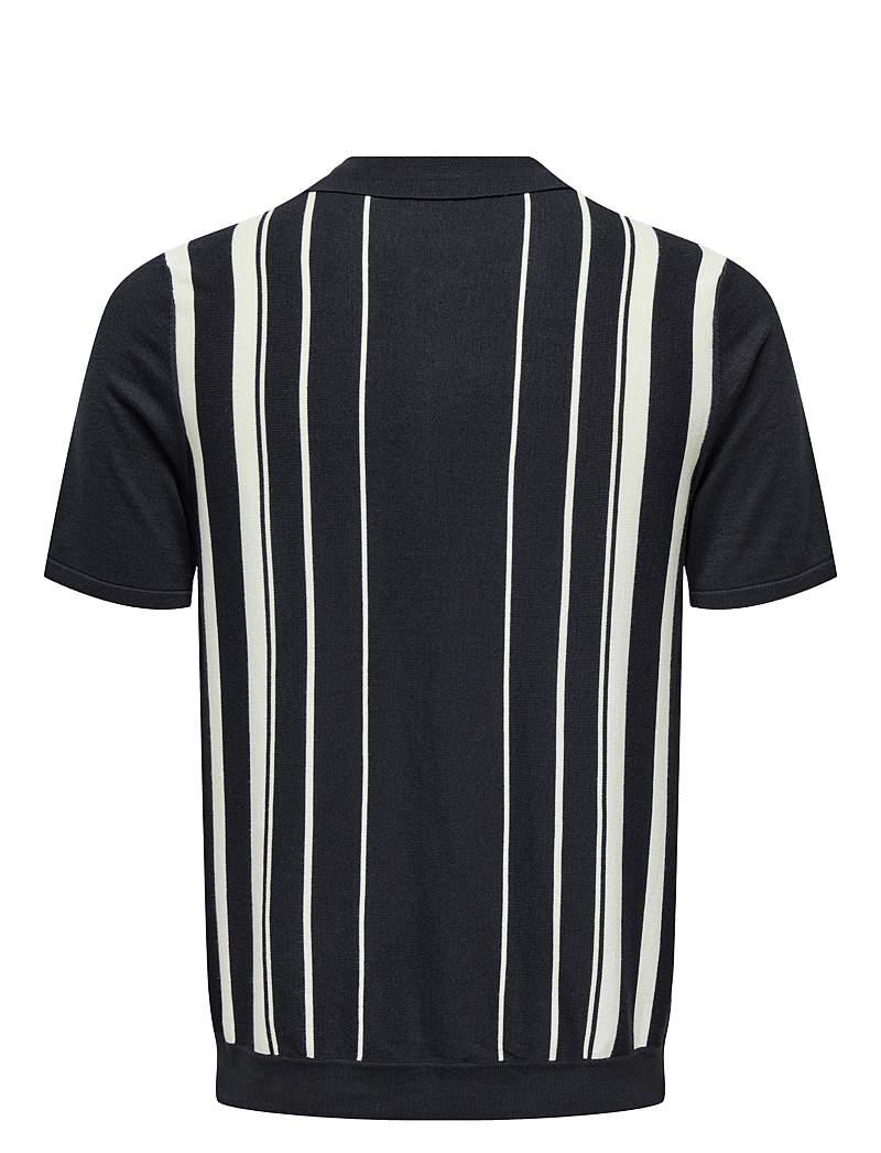 ONLY & SONS - ONSWYLER MAX LIFE REG 14SS ZIP POLO KNIT - gestrickte polohemden - dark navy - 1