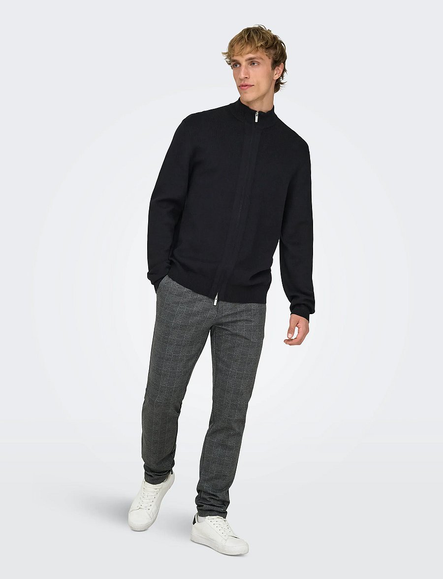 ONLY & SONS - ONSCOOPER REG LS 12 CARDIGAN KNIT FRML - cardigans - black - 4