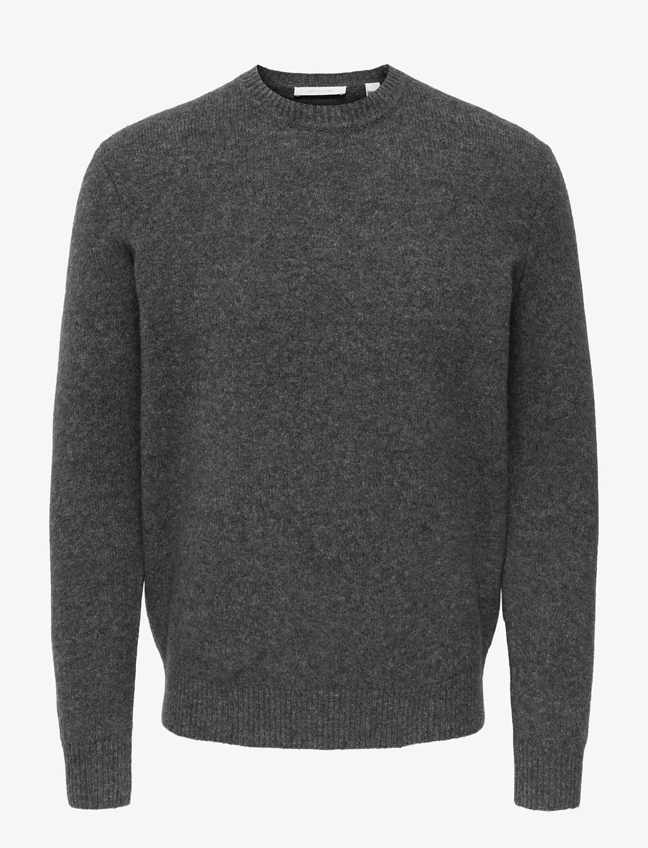 ONLY & SONS - ONSRAY REG LS CREW KNIT FRML - sügisesed riided - dark grey melange - 0