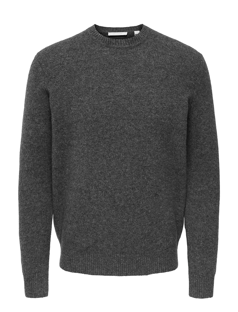 ONLY & SONS - ONSRAY REG LS CREW KNIT FRML - rundhals - dark grey melange - 1