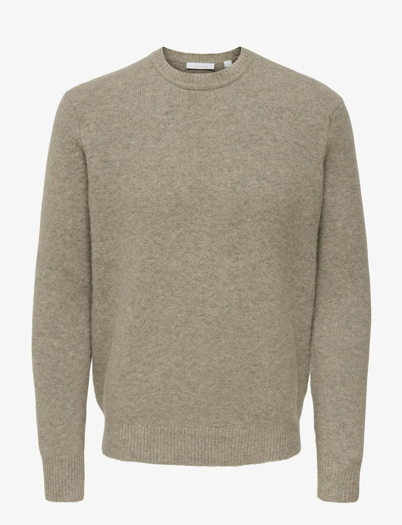 ONLY & SONS - ONSRAY REG LS CREW KNIT FRML - round necks - walnut - 1