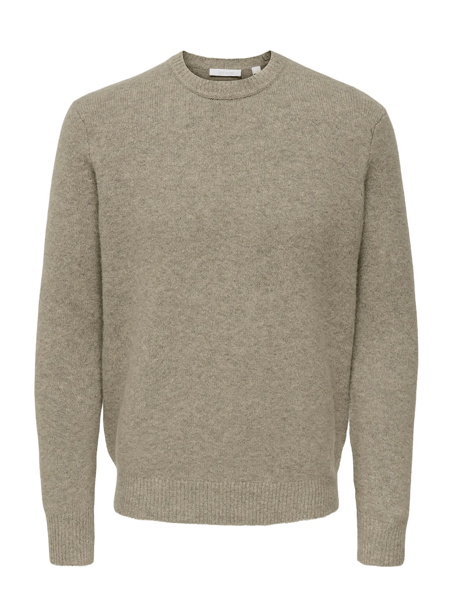 ONLY & SONS - ONSRAY REG LS CREW KNIT FRML - rundhalsad - walnut - 1