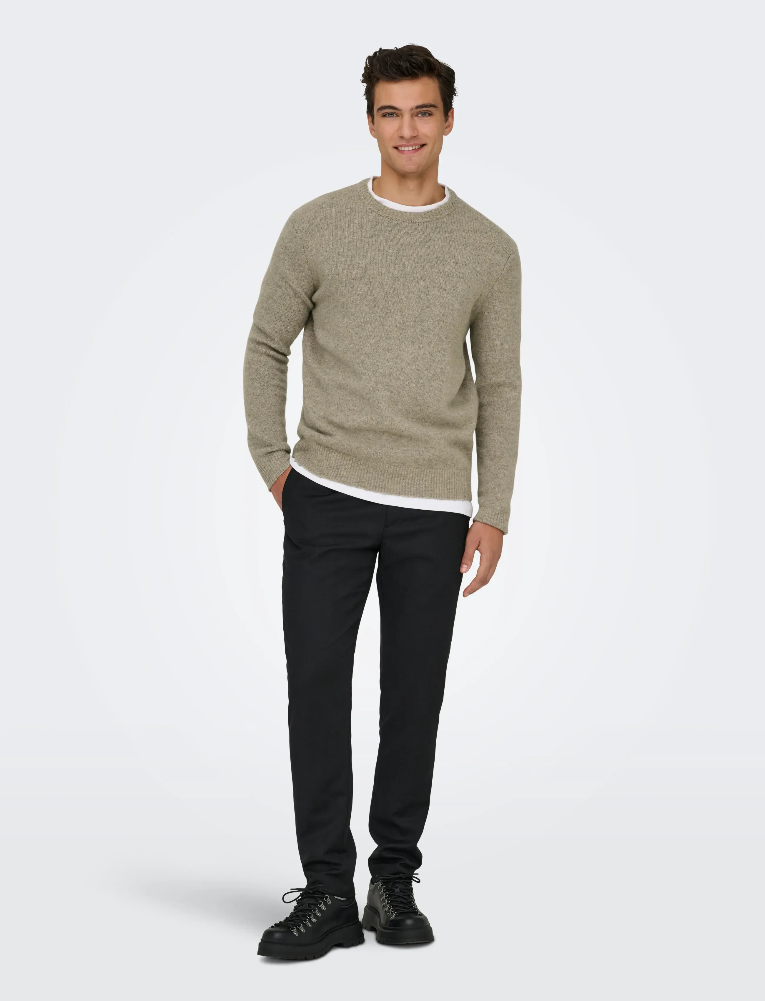 ONLY & SONS Onsray Reg Ls Crew Knit Frml stickade tröjor herr – bild 5