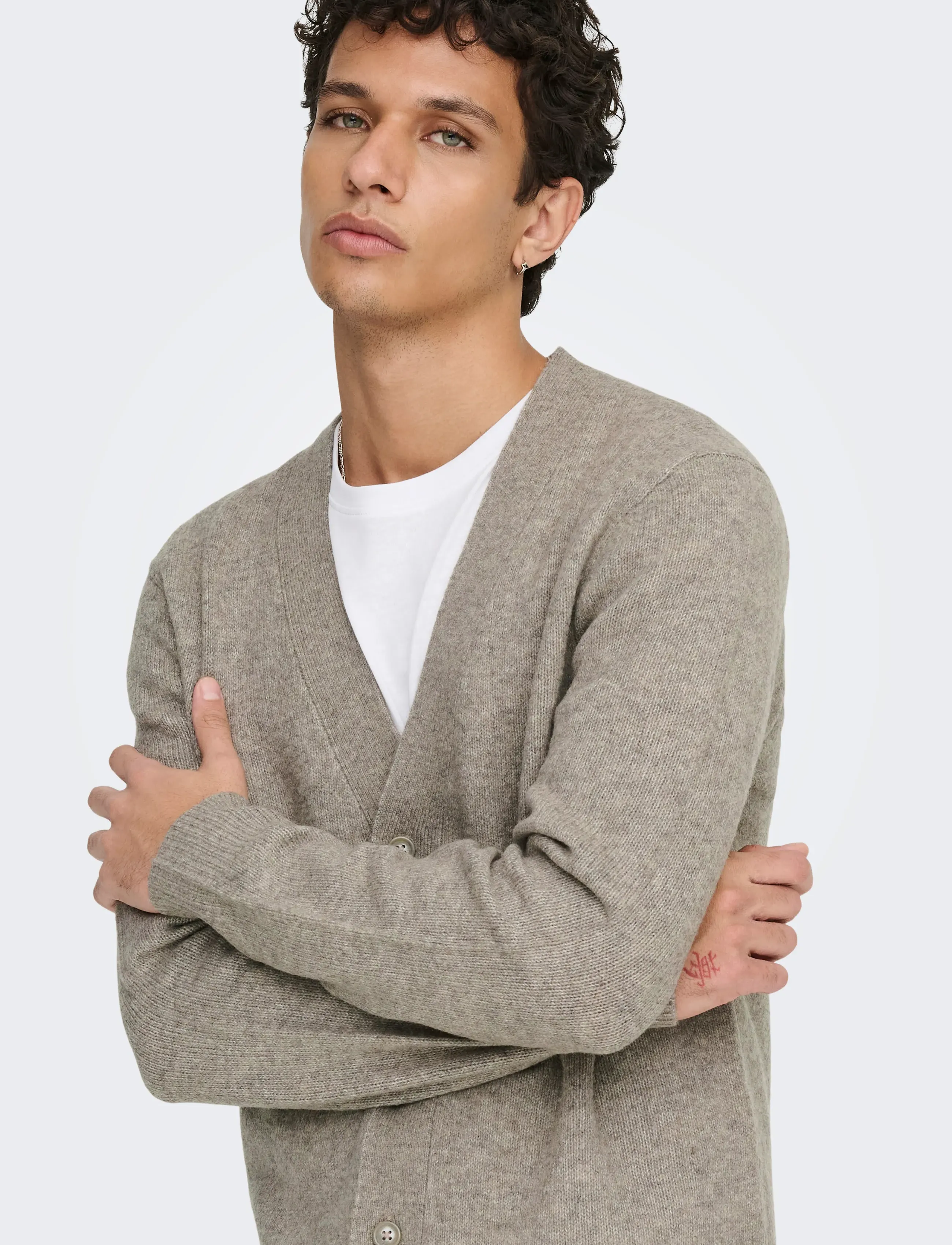 ONLY & SONS - ONSRAY REG LS CARDIGAN KNIT FRML - kardiganid - walnut - 4