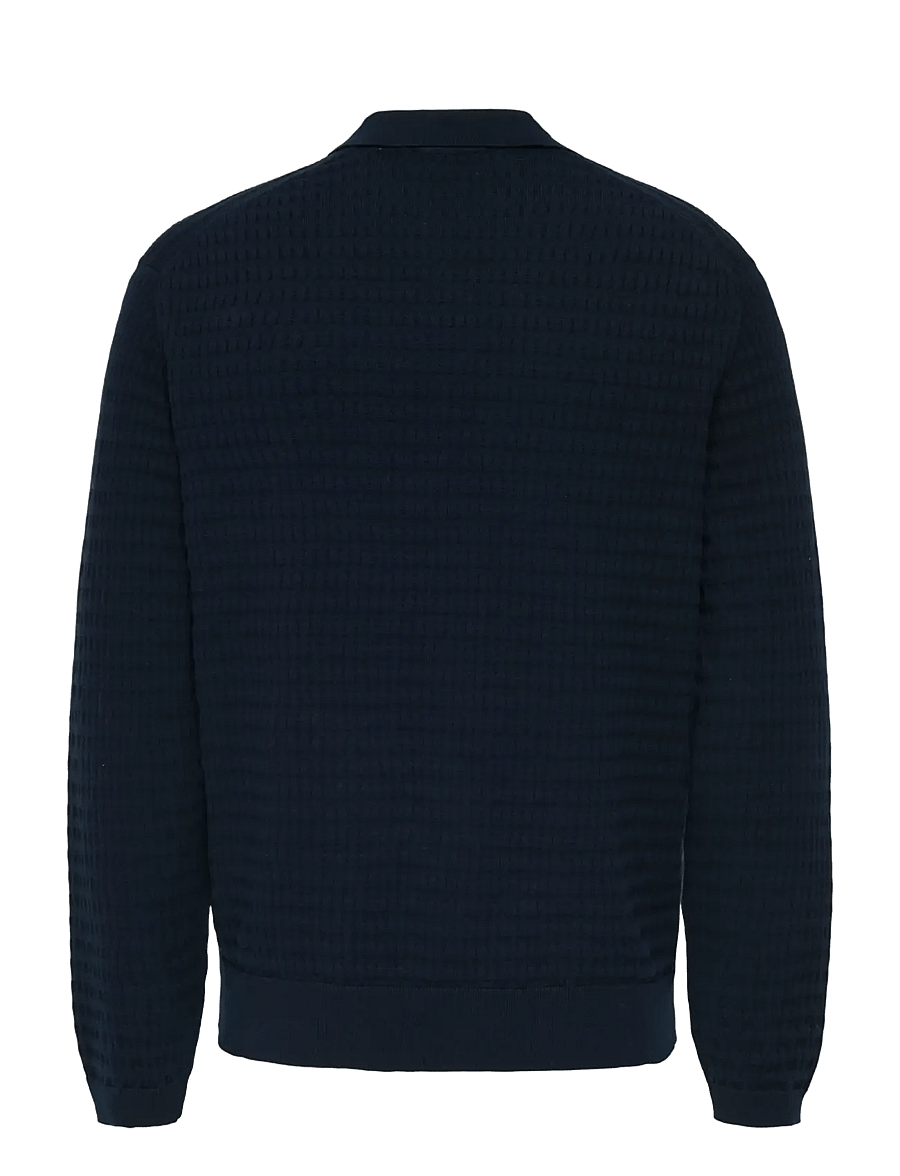 ONLY & SONS - ONSBERRY REG 12 LS POLO KNIT FRML - langärmelige gestrickte polohemden - dark sapphire - 1