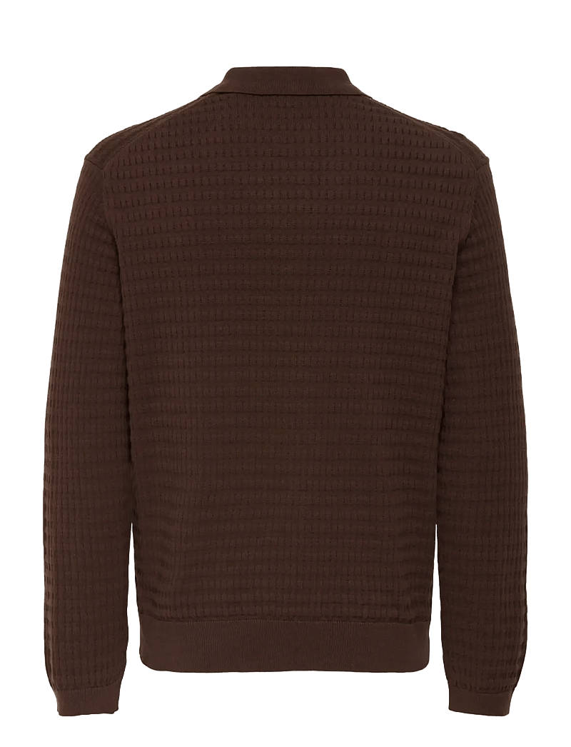 ONLY & SONS - ONSBERRY REG 12 LS POLO KNIT FRML - gestrickte polohemden - deep mahogany - 1