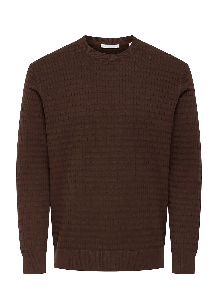 ONLY & SONS - ONSBERRY REG 12 LS CREW KNIT FRML NOOS - rundhals - deep mahogany - 0