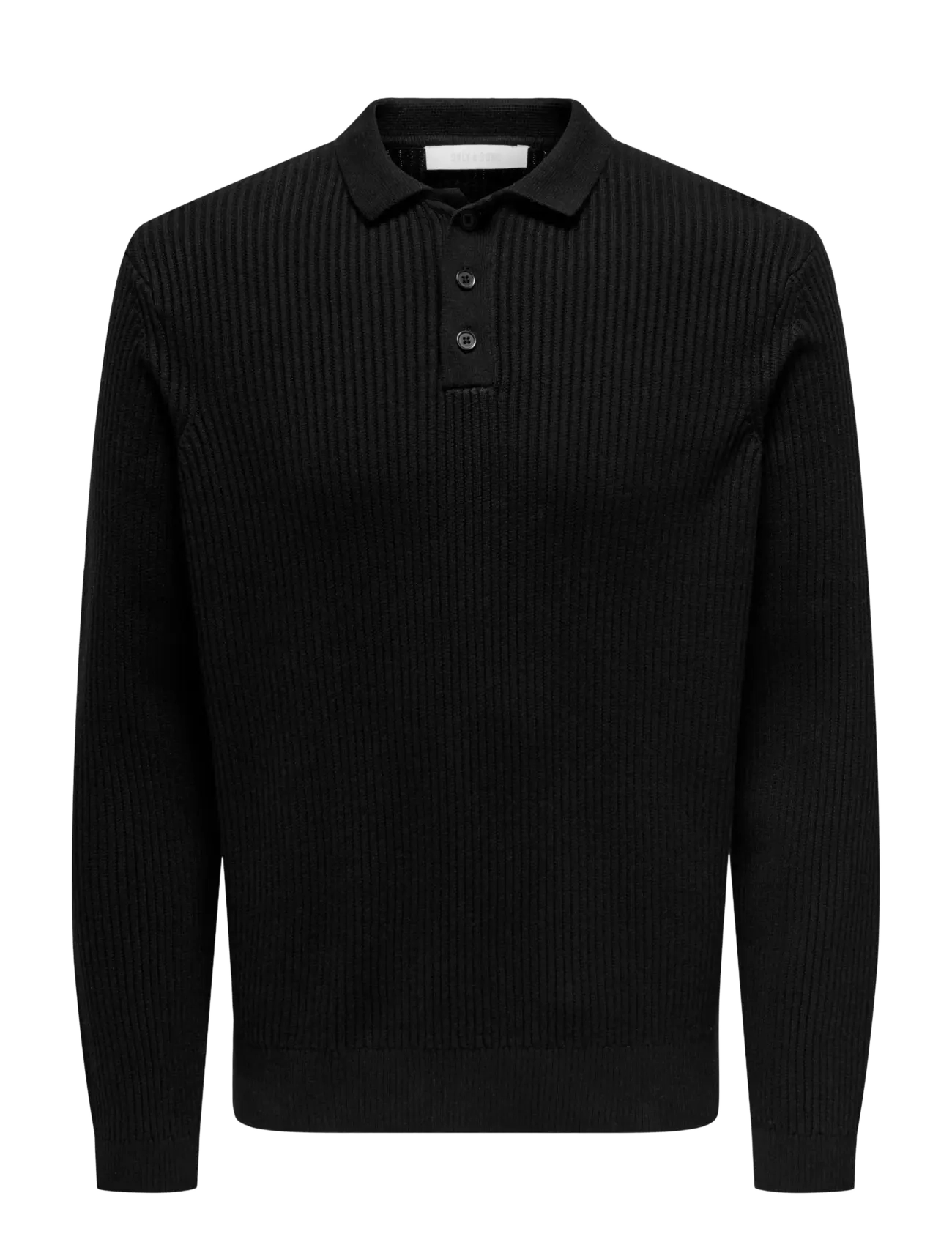 ONLY & SONS ONSLAW REG LS POLO KNIT FRML - Stickat - BLACK / black