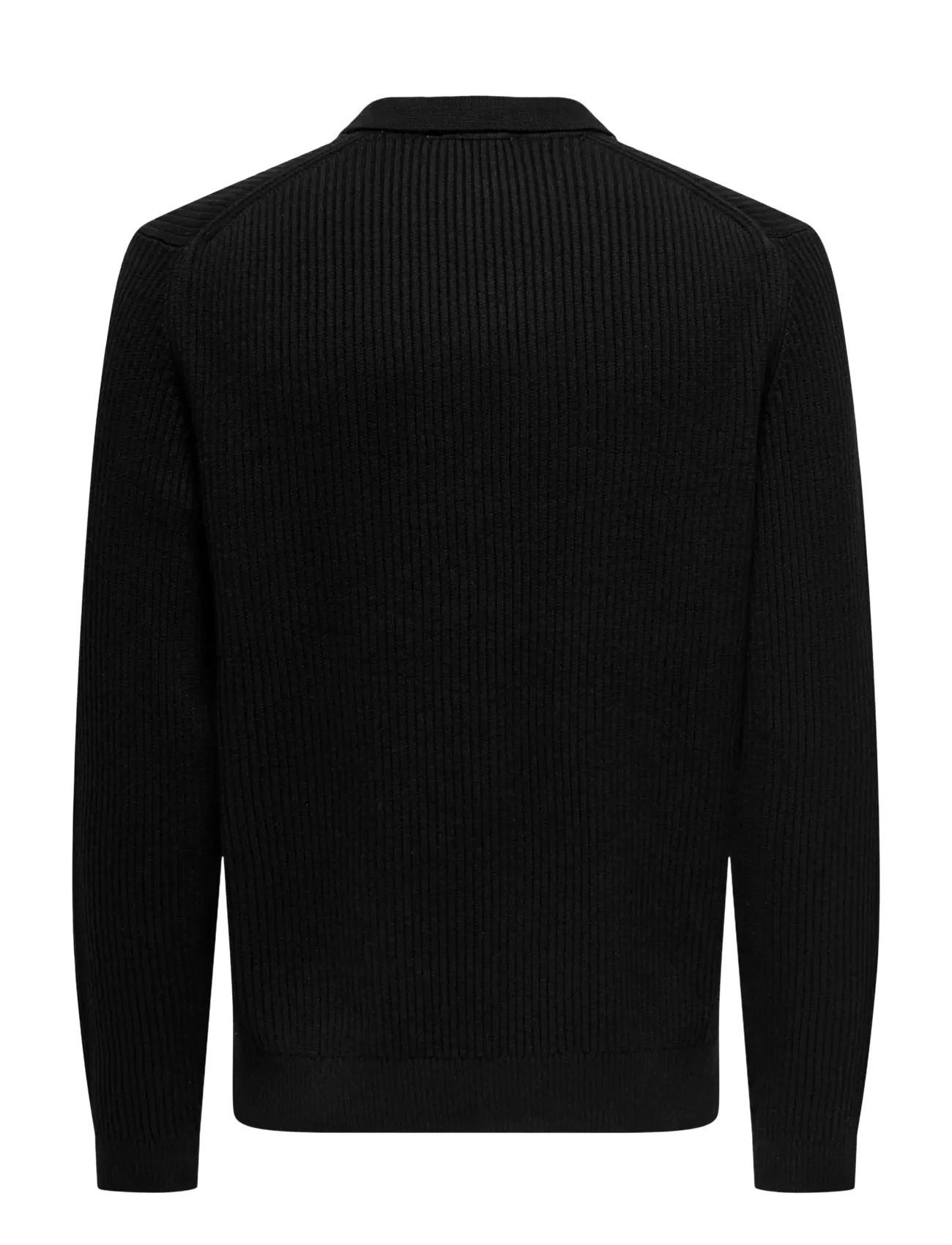 ONLY & SONS - ONSLAW REG LS POLO KNIT FRML - langärmelige gestrickte polohemden - black - 1