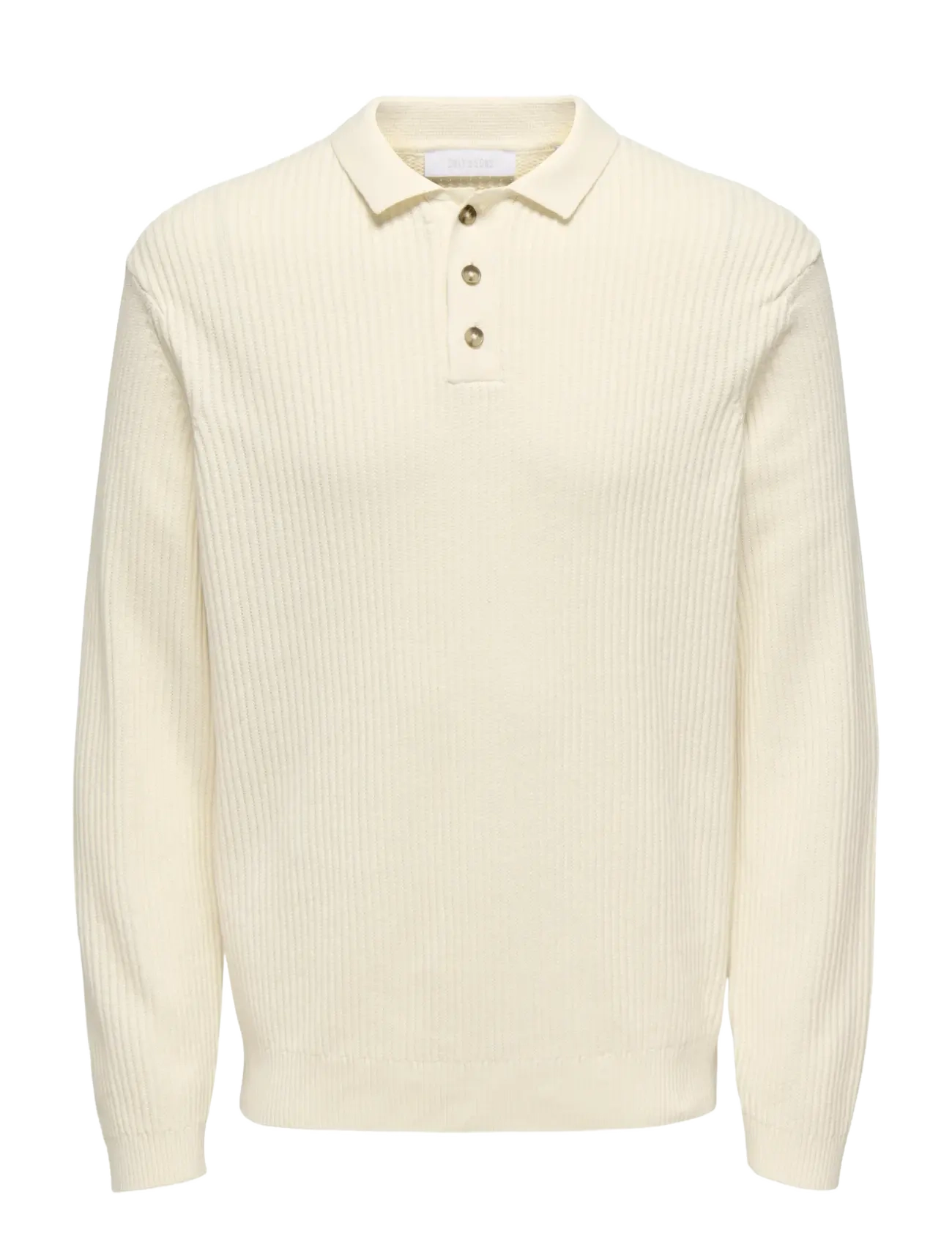 ONLY & SONS ONSLAW REG LS POLO KNIT FRML - Strickmode - GARDENIA / cream