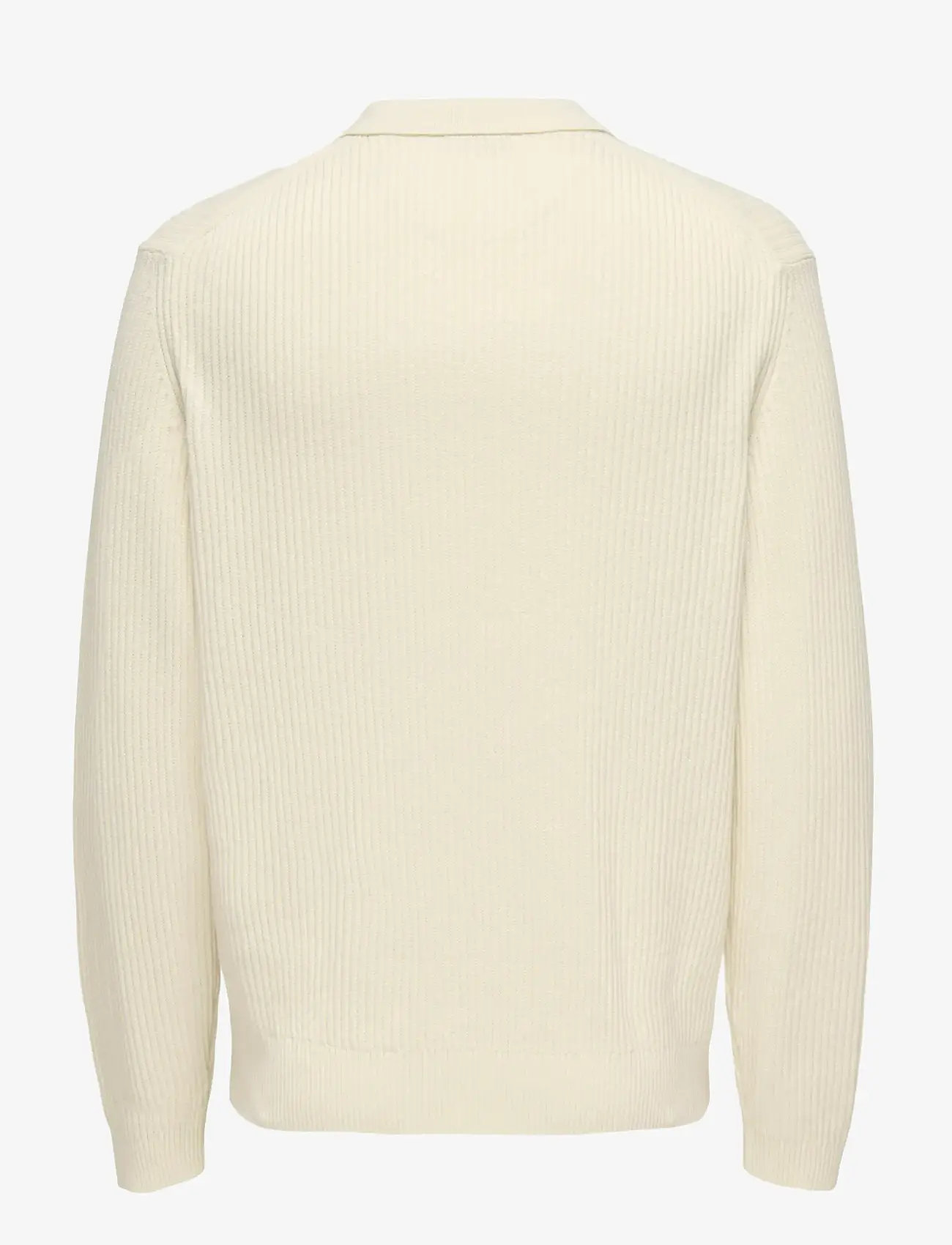 ONLY & SONS - ONSLAW REG LS POLO KNIT FRML - kootud polosärgid - gardenia - 1