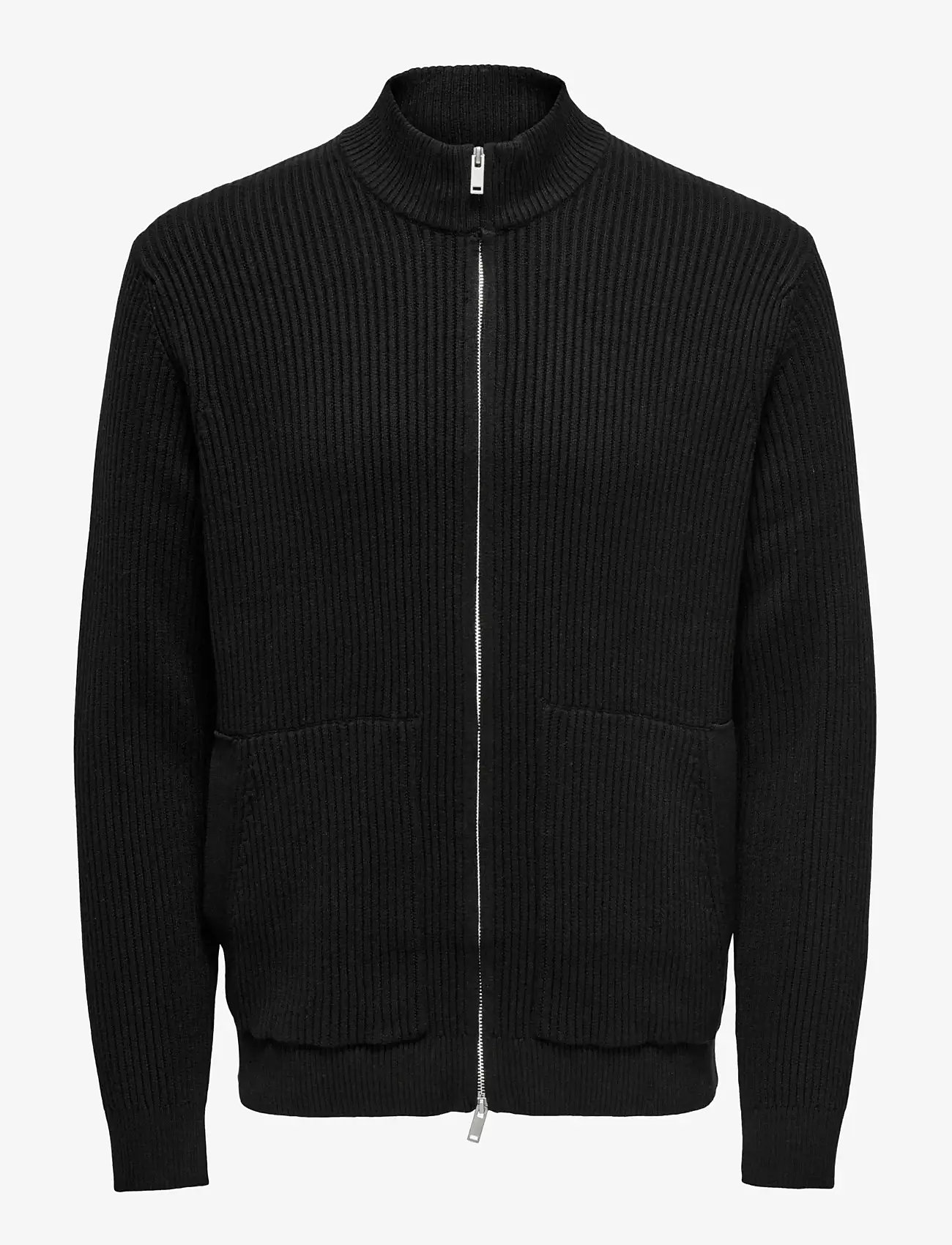 ONLY & SONS - ONSLAW REG LS CARDIGAN KNIT FRML - pullover mit durchgehendem reißverschluss - black - 1
