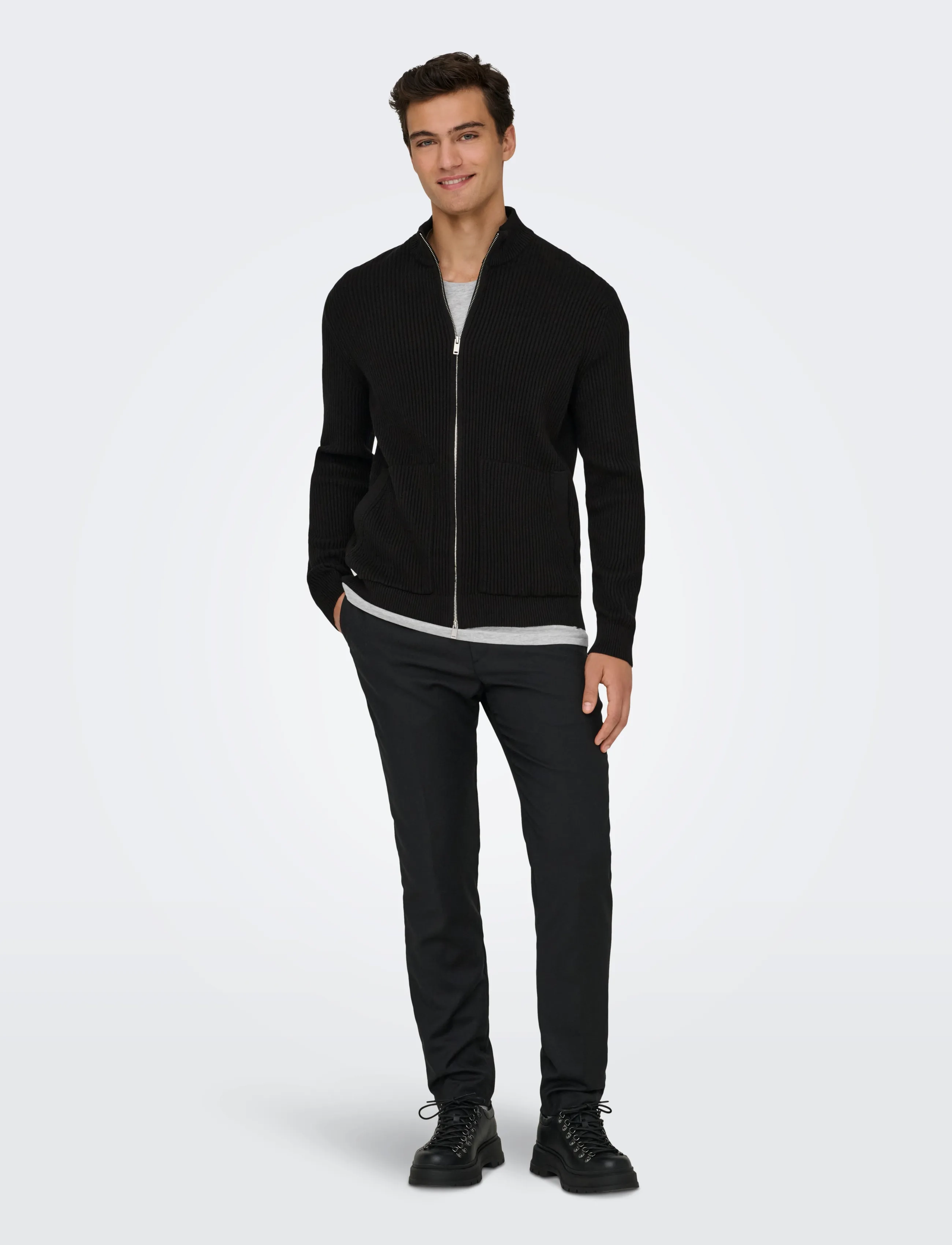 ONLY & SONS - ONSLAW REG LS CARDIGAN KNIT FRML - kollektioner - black - 0