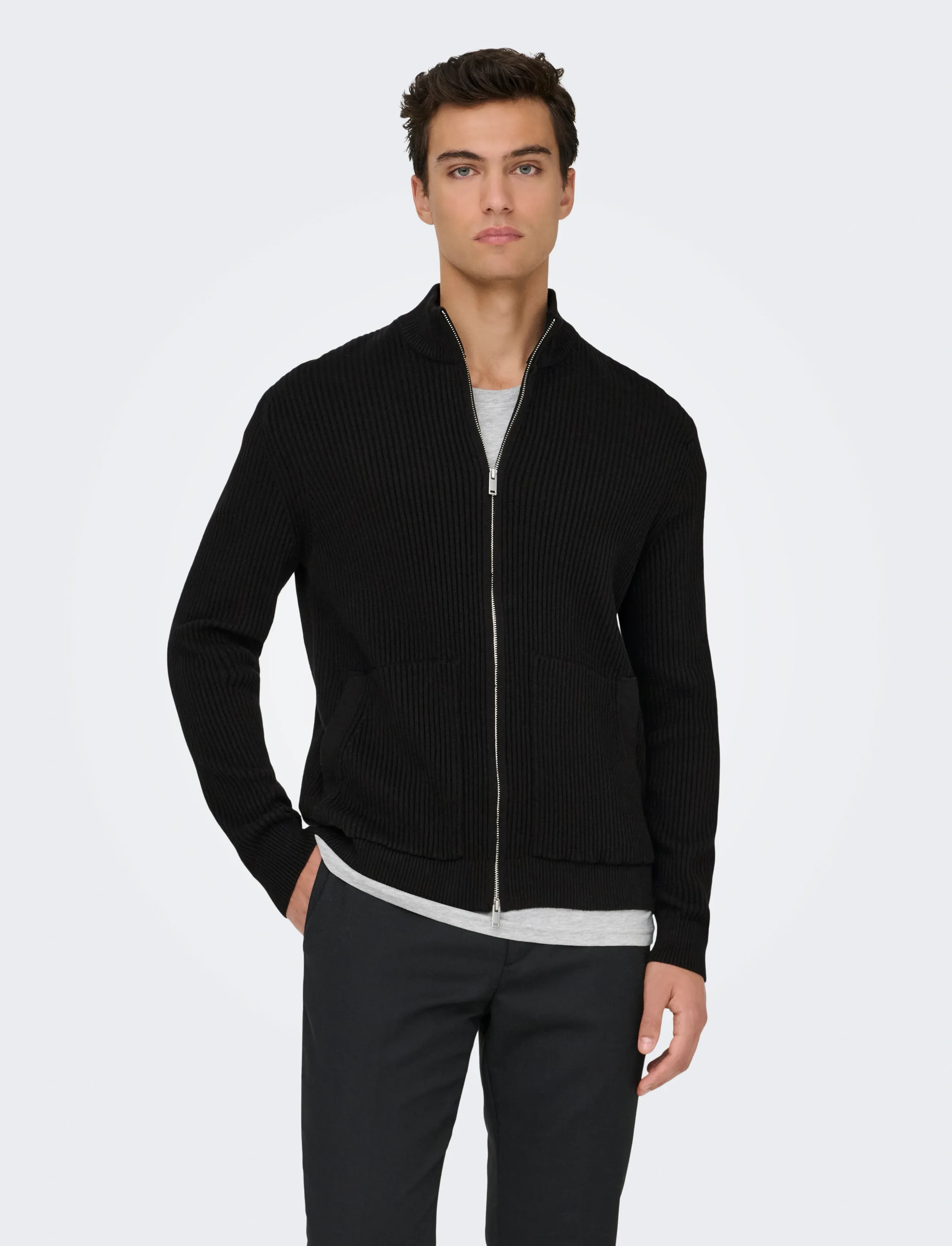 ONLY & SONS - ONSLAW REG LS CARDIGAN KNIT FRML - kollektioner - black - 5