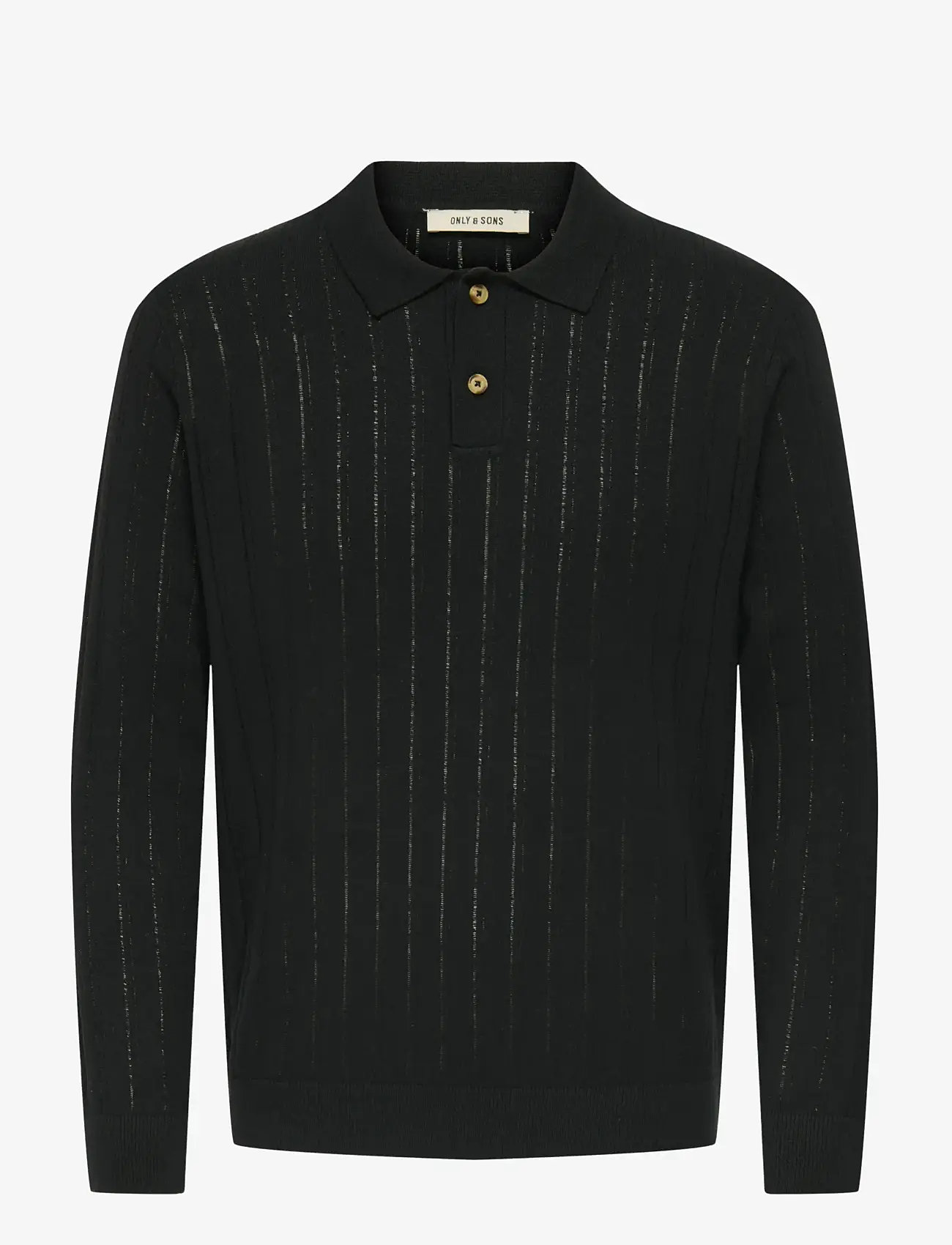 ONLY & SONS - ONSKENT LIFE REG 12 LS POLO KNIT - poloer i strik med lange ærmer - black - 1