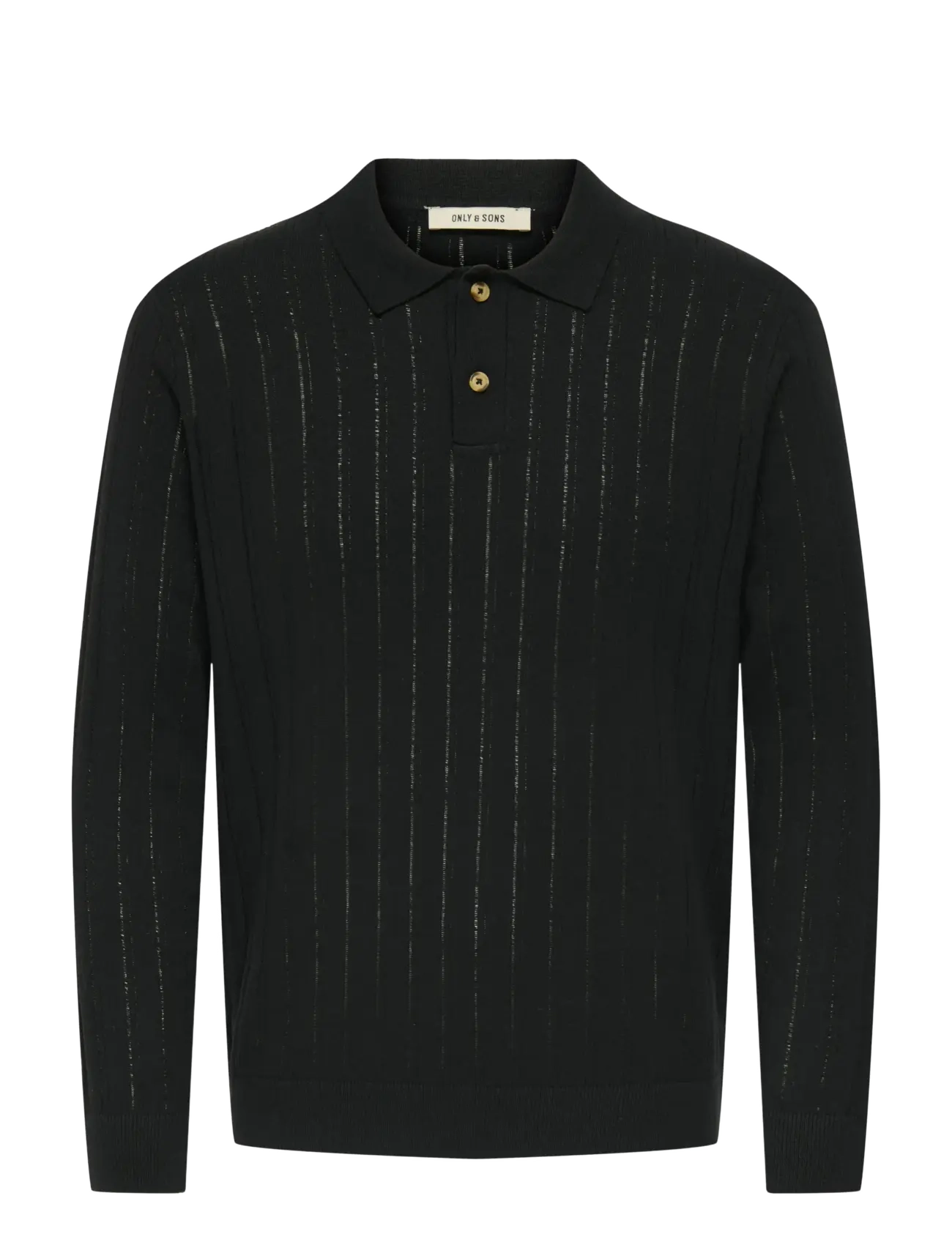 ONLY & SONS - ONSKENT LIFE REG 12 LS POLO KNIT - poloer i strik med lange ærmer - black - 1