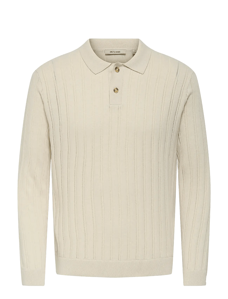 ONLY & SONS - ONSKENT LIFE REG 12 LS POLO KNIT - trikotažiniai polo marškinėliai ilgomis rankovėmis - silver lining - 1