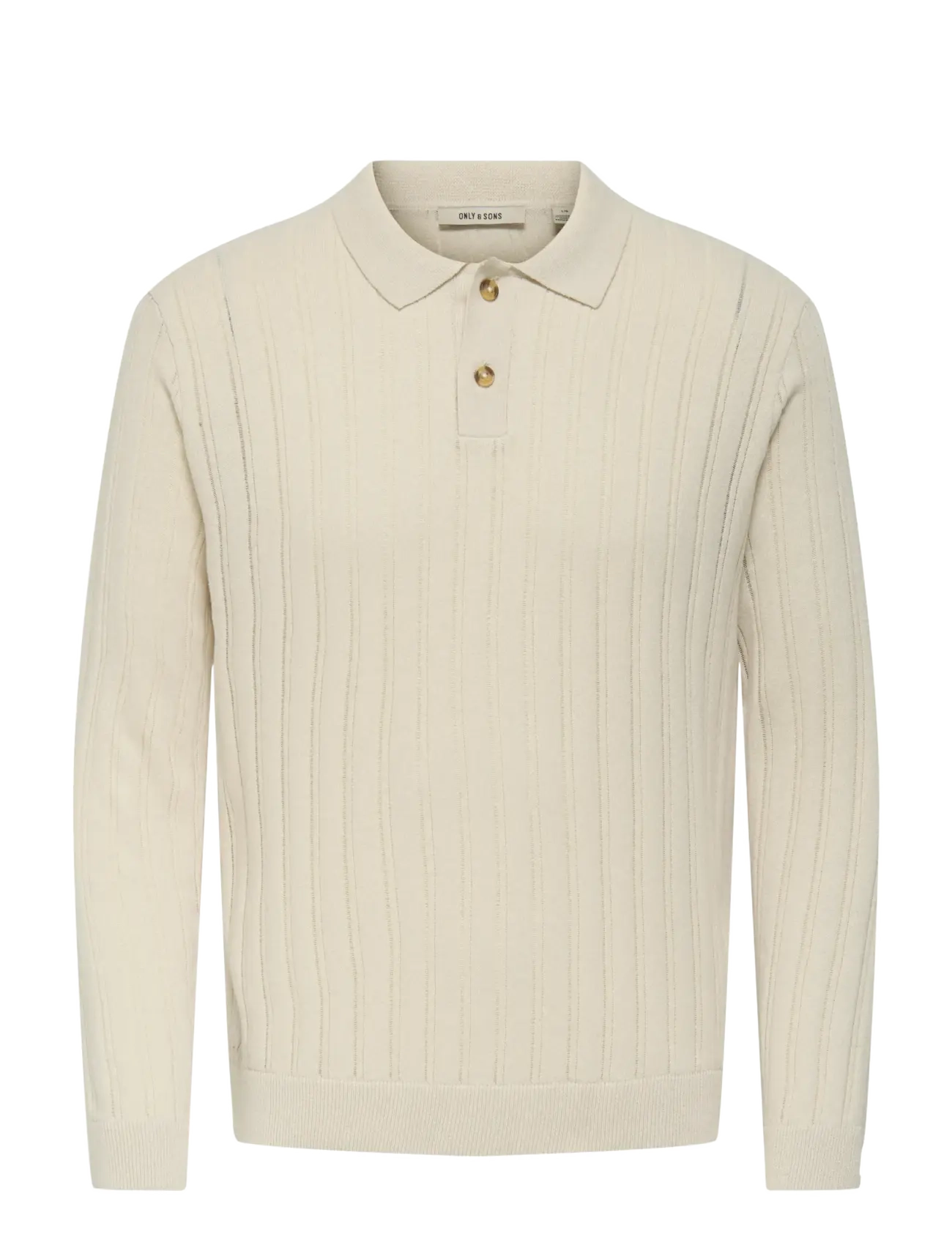 ONLY & SONS ONSKENT LIFE REG 12 LS POLO KNIT - Strickmode - SILVER LINING / cream