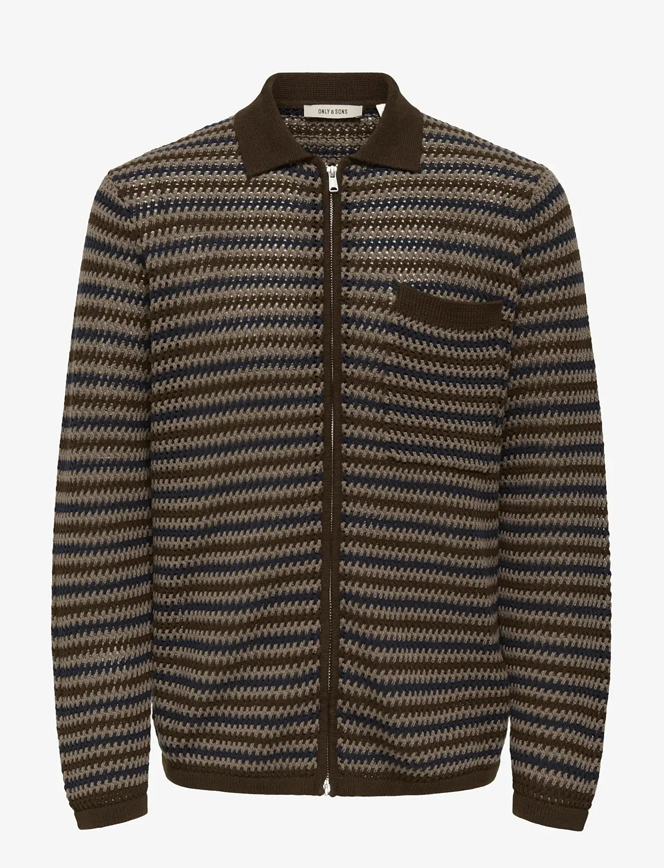 ONLY & SONS - ONSWEEK RLX 5 LS SHIRT KNIT - fullzip strik - demitasse - 0