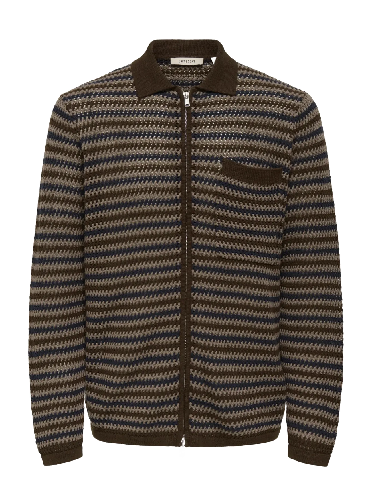 ONLY & SONS ONSWEEK RLX 5 LS SHIRT KNIT - Cardigans - DEMITASSE / brown
