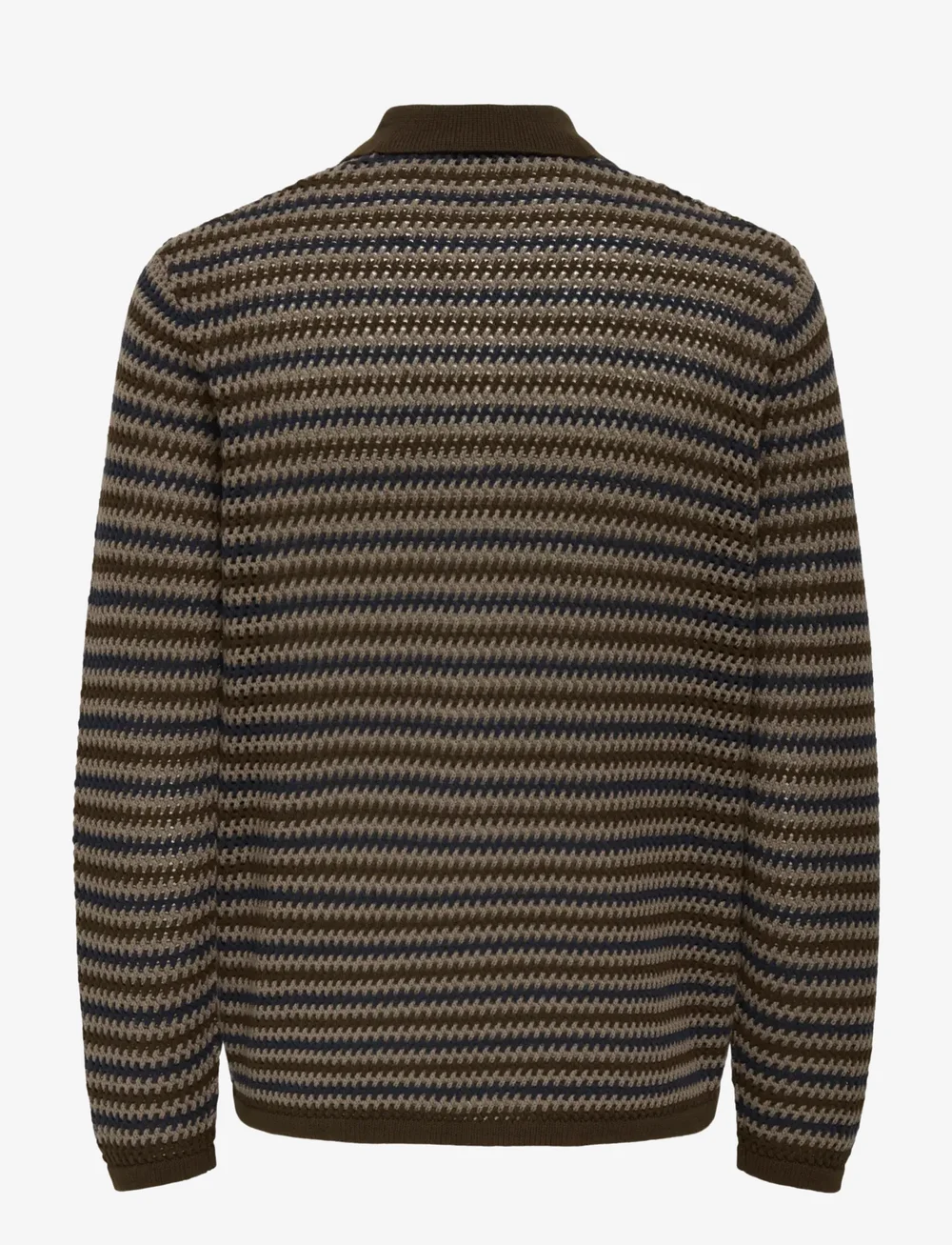 ONLY & SONS - ONSWEEK RLX 5 LS SHIRT KNIT - pullover mit durchgehendem reißverschluss - demitasse - 1