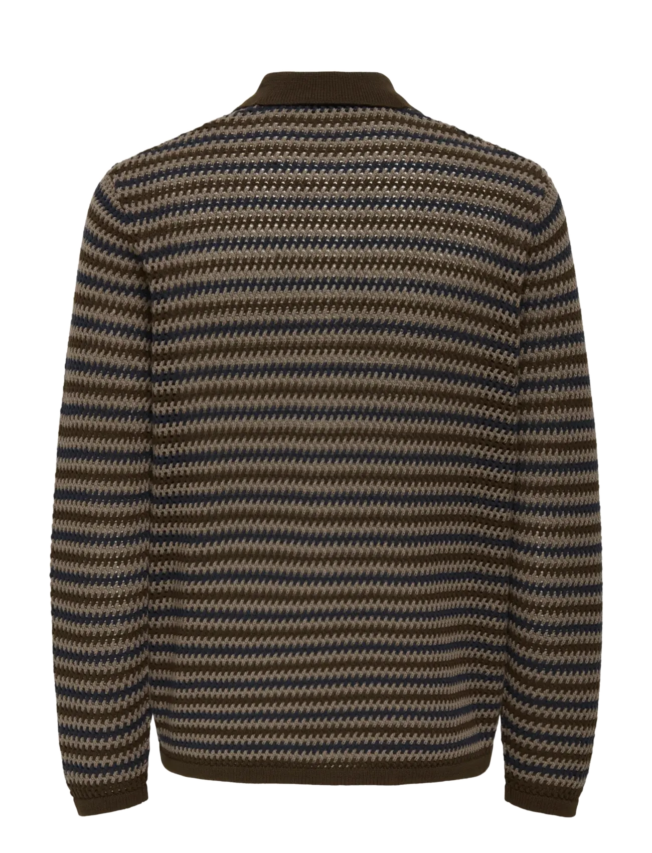 ONLY & SONS - ONSWEEK RLX 5 LS SHIRT KNIT - pullover mit durchgehendem reißverschluss - demitasse - 1