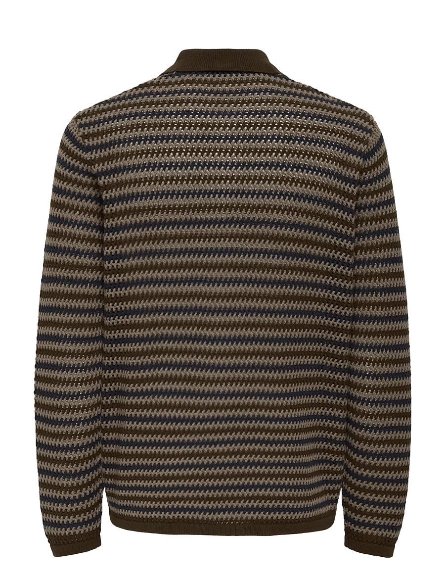 ONLY & SONS - ONSWEEK RLX 5 LS SHIRT KNIT - pullover mit durchgehendem reißverschluss - demitasse - 1