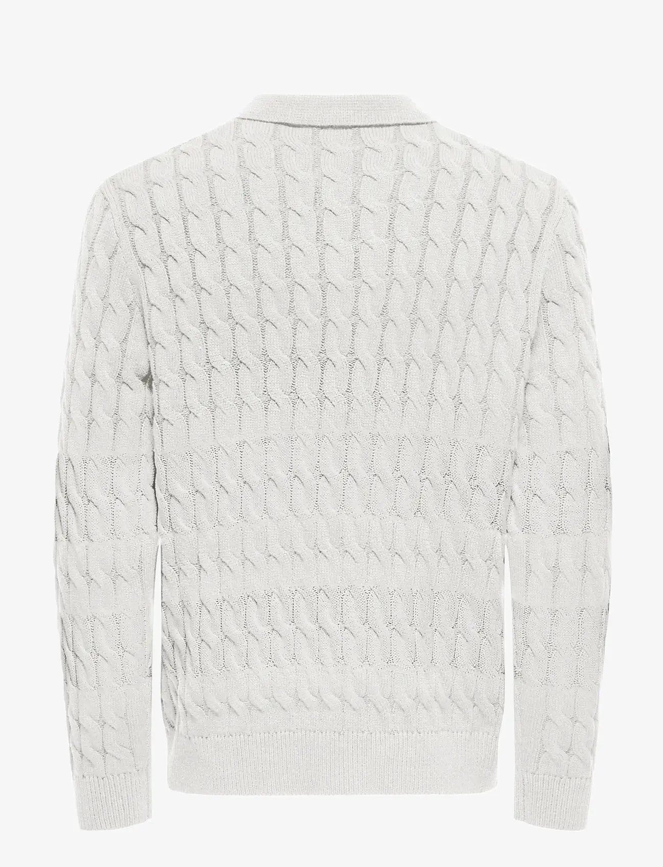 ONLY & SONS - ONSKICKER LIFE RLX  LS CABEL POLO KNIT - polostrik - antique white - 2