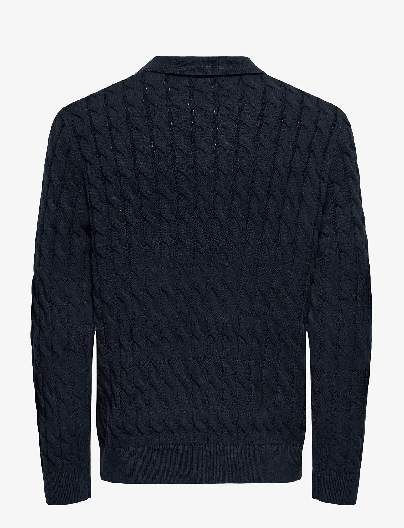ONLY & SONS - ONSKICKER LIFE RLX  LS CABEL POLO KNIT - knitted polos - dark navy - 2