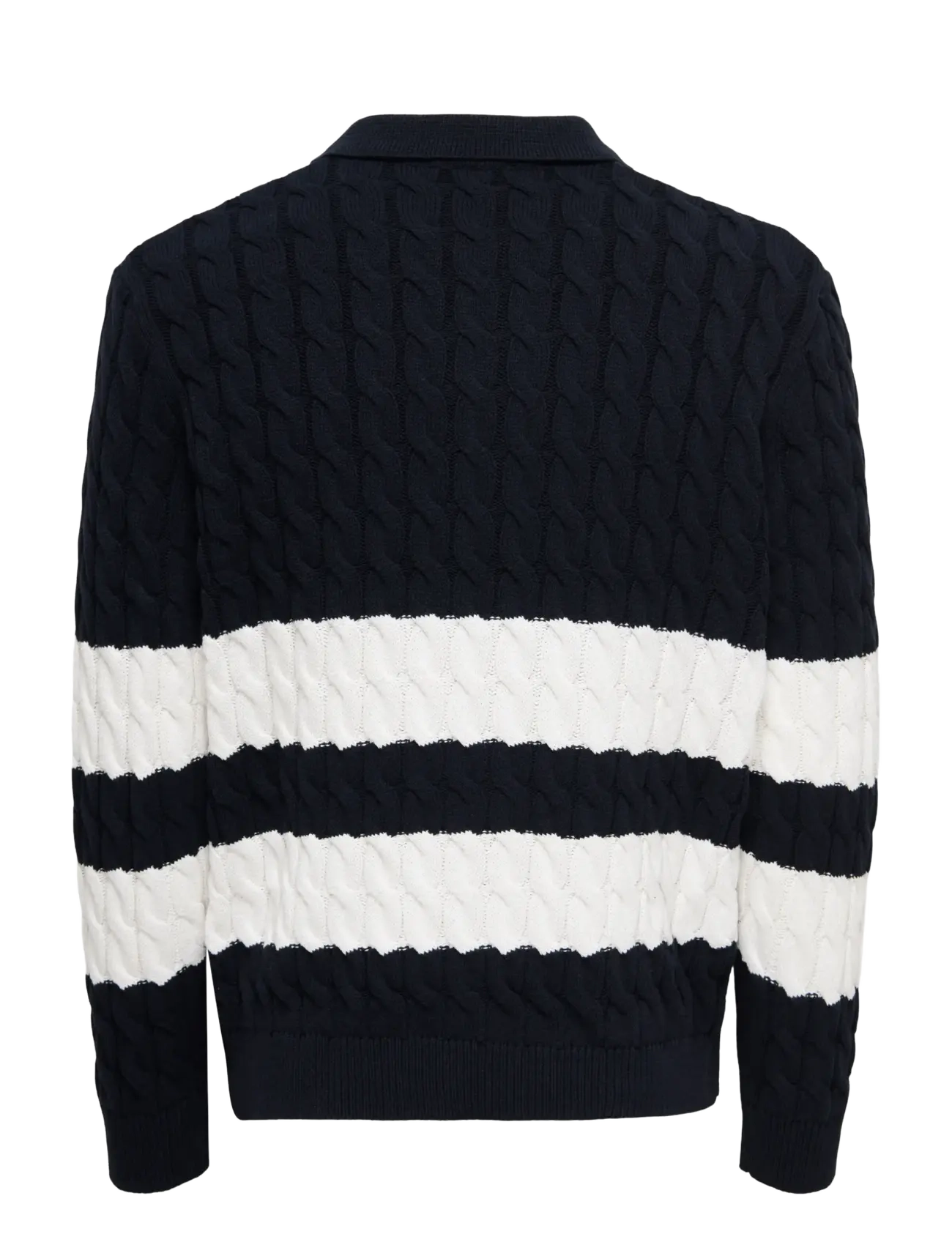 ONLY & SONS - ONSKICKER LIFE RLX  LS CABEL POLO KNIT - langärmelige gestrickte polohemden - dark navy - 2