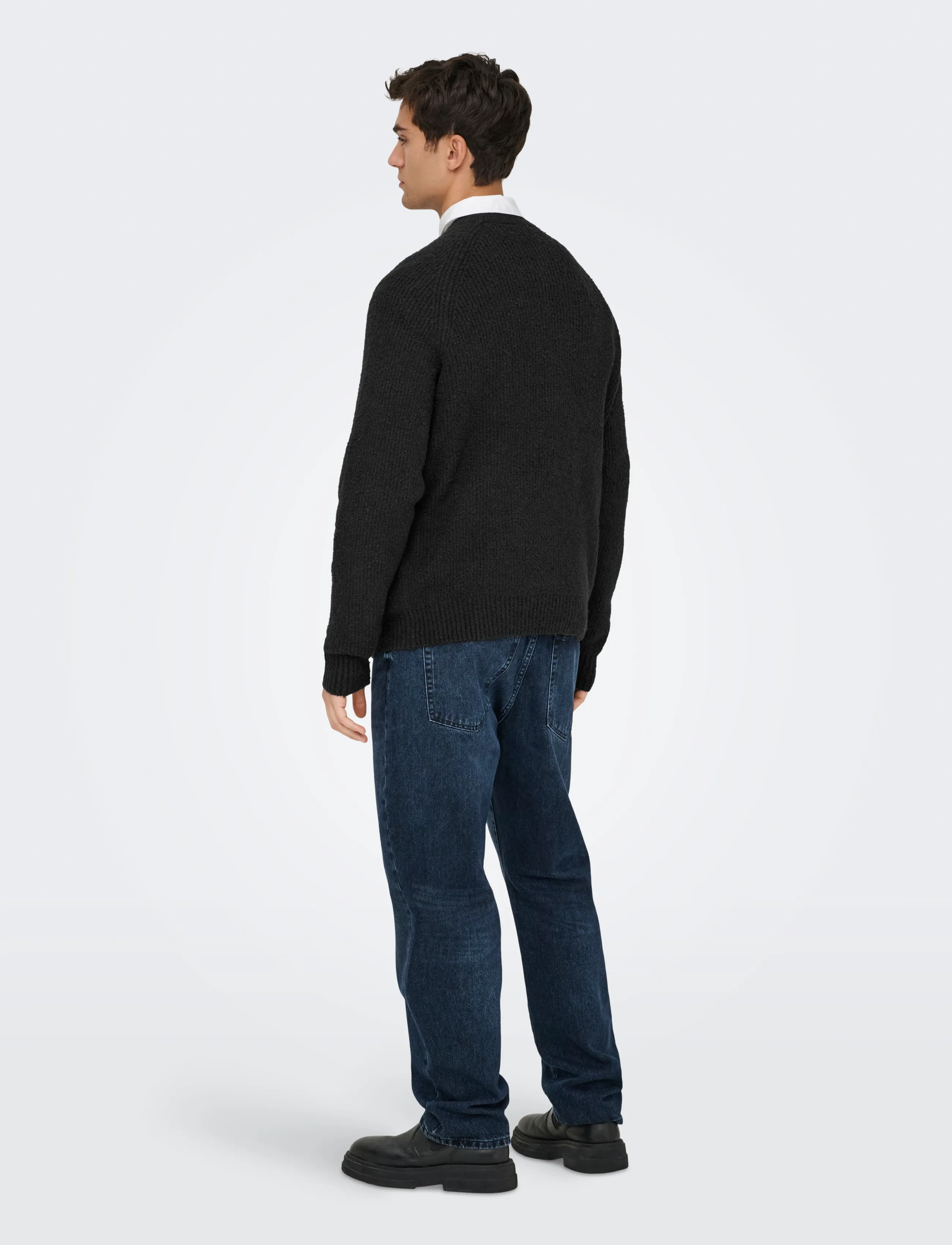ONLY & SONS - ONSDALE LIFE RLX LS RAGLAN KNIT - rundhals - black - 3