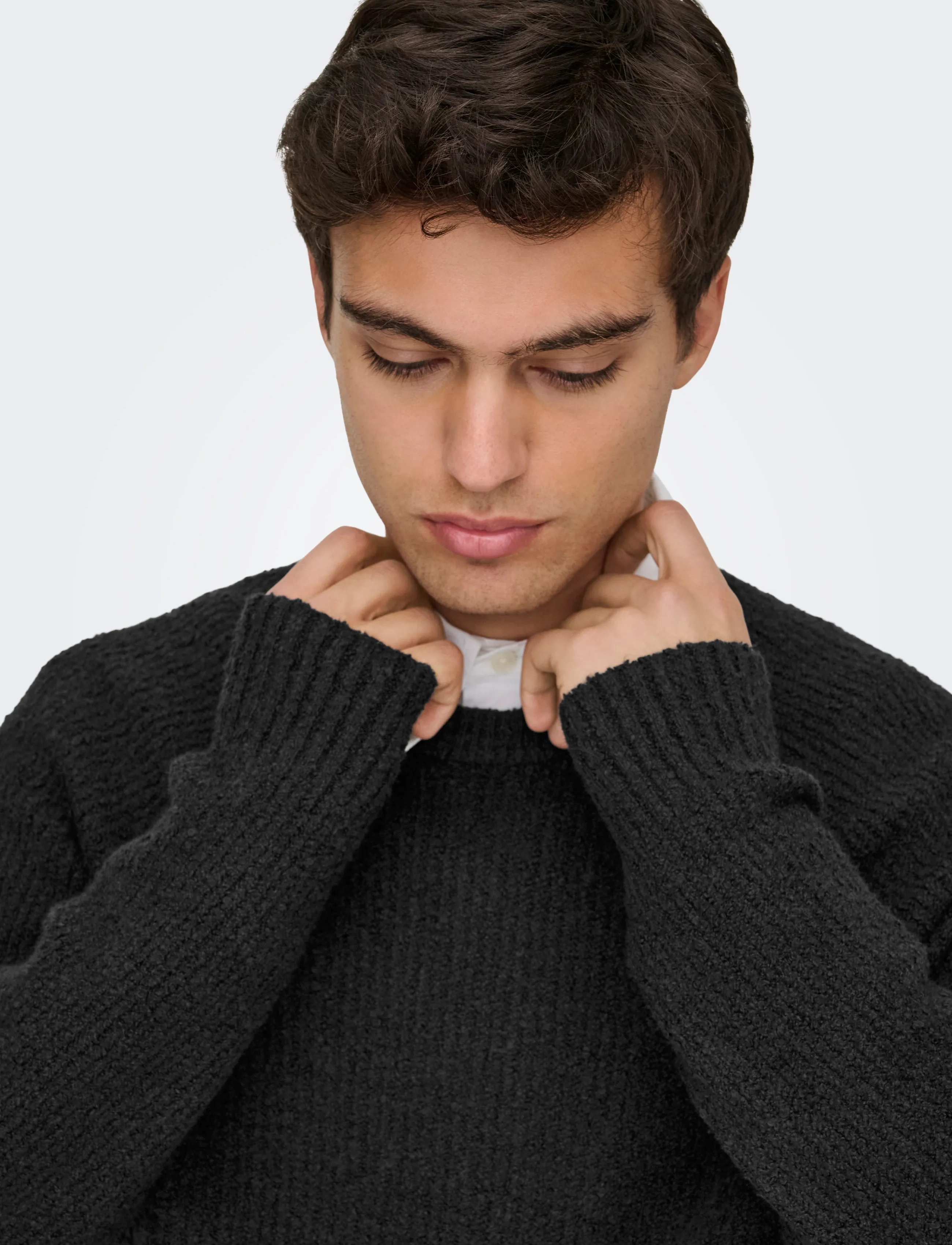 ONLY & SONS - ONSDALE LIFE RLX LS RAGLAN KNIT - rundhals - black - 5