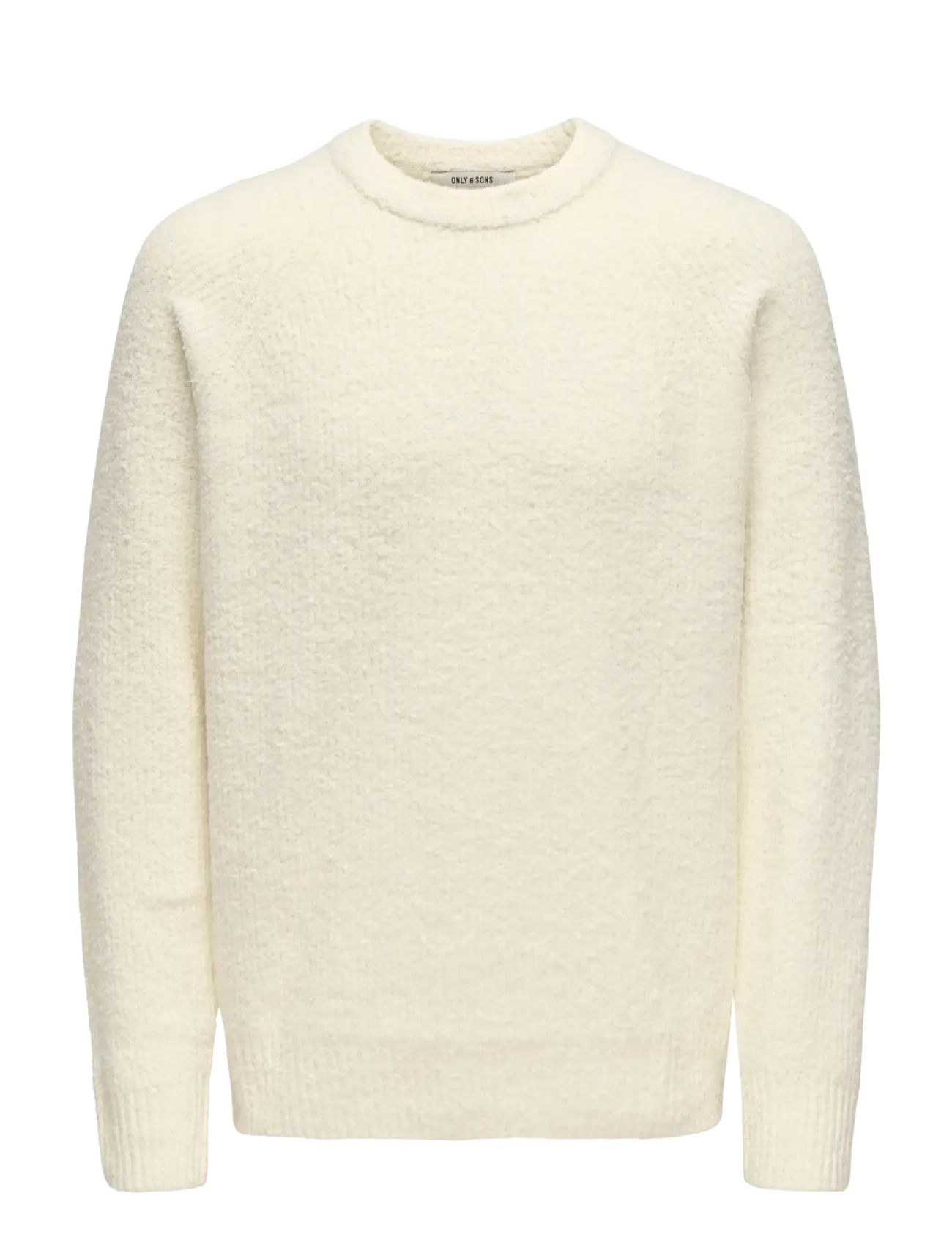 ONLY & SONS Onsdale Rlx Ls Raglan Knit, S, Cream, Strik > Runde Halse, Herre