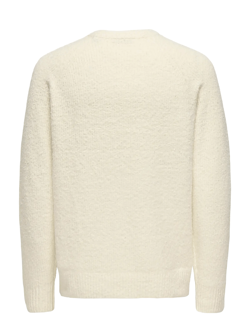 ONLY & SONS - ONSDALE LIFE RLX LS RAGLAN KNIT - rundhalsad - gardenia - 1