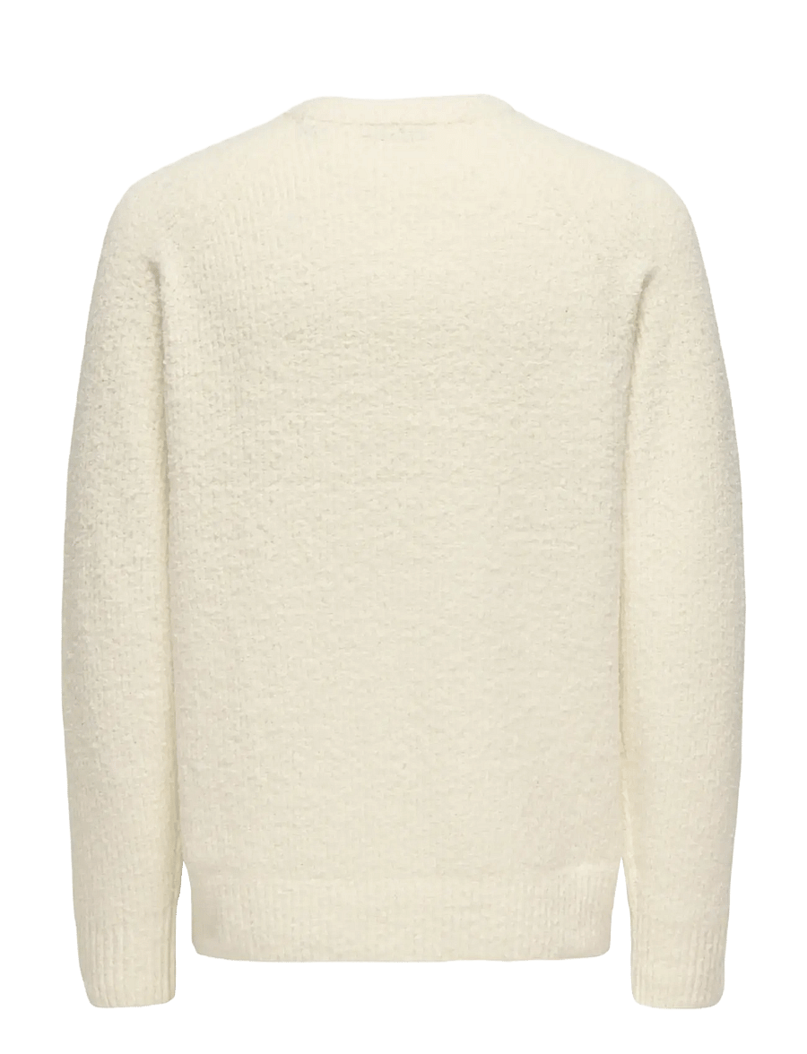ONLY & SONS - ONSDALE RLX LS RAGLAN KNIT - rund hals - gardenia - 1