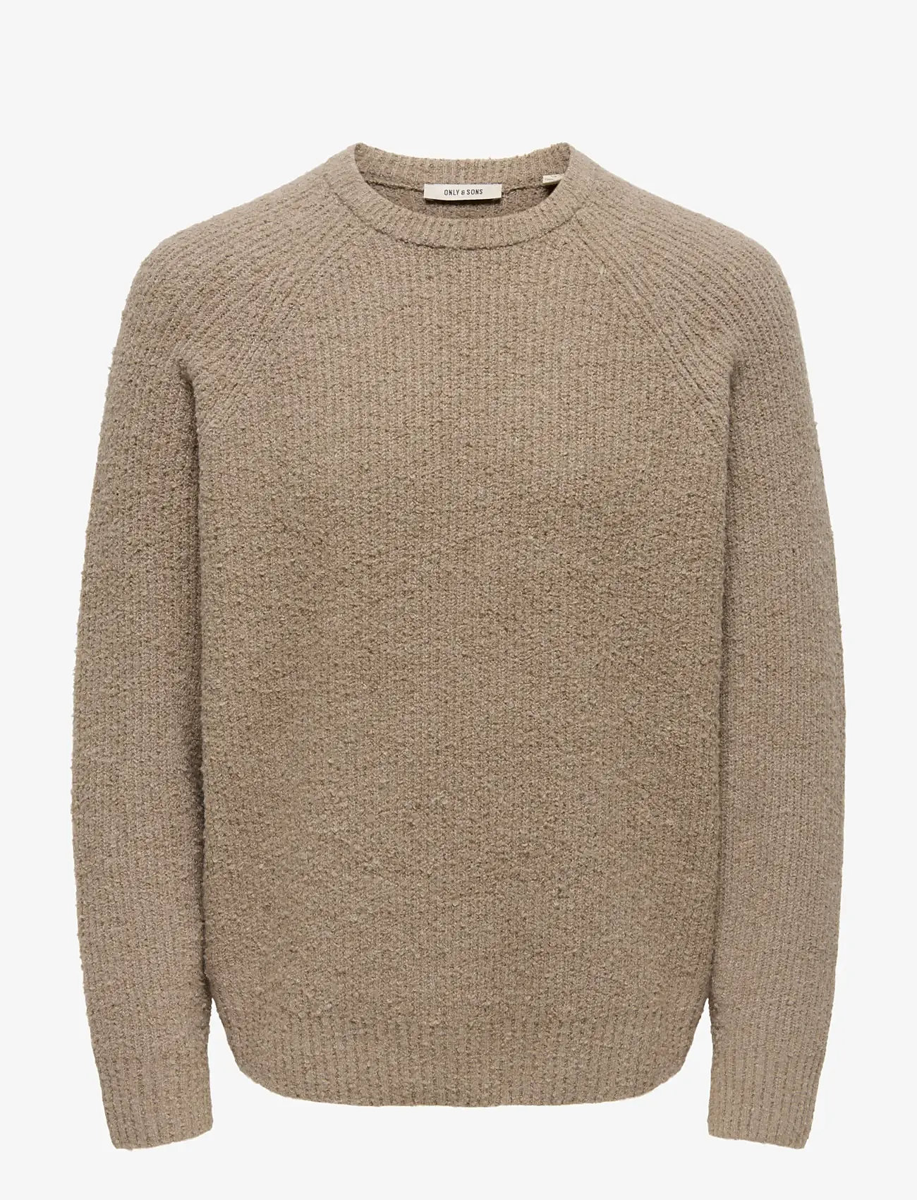 ONLY & SONS - ONSDALE LIFE RLX LS RAGLAN KNIT - rundhalsad - walnut - 1