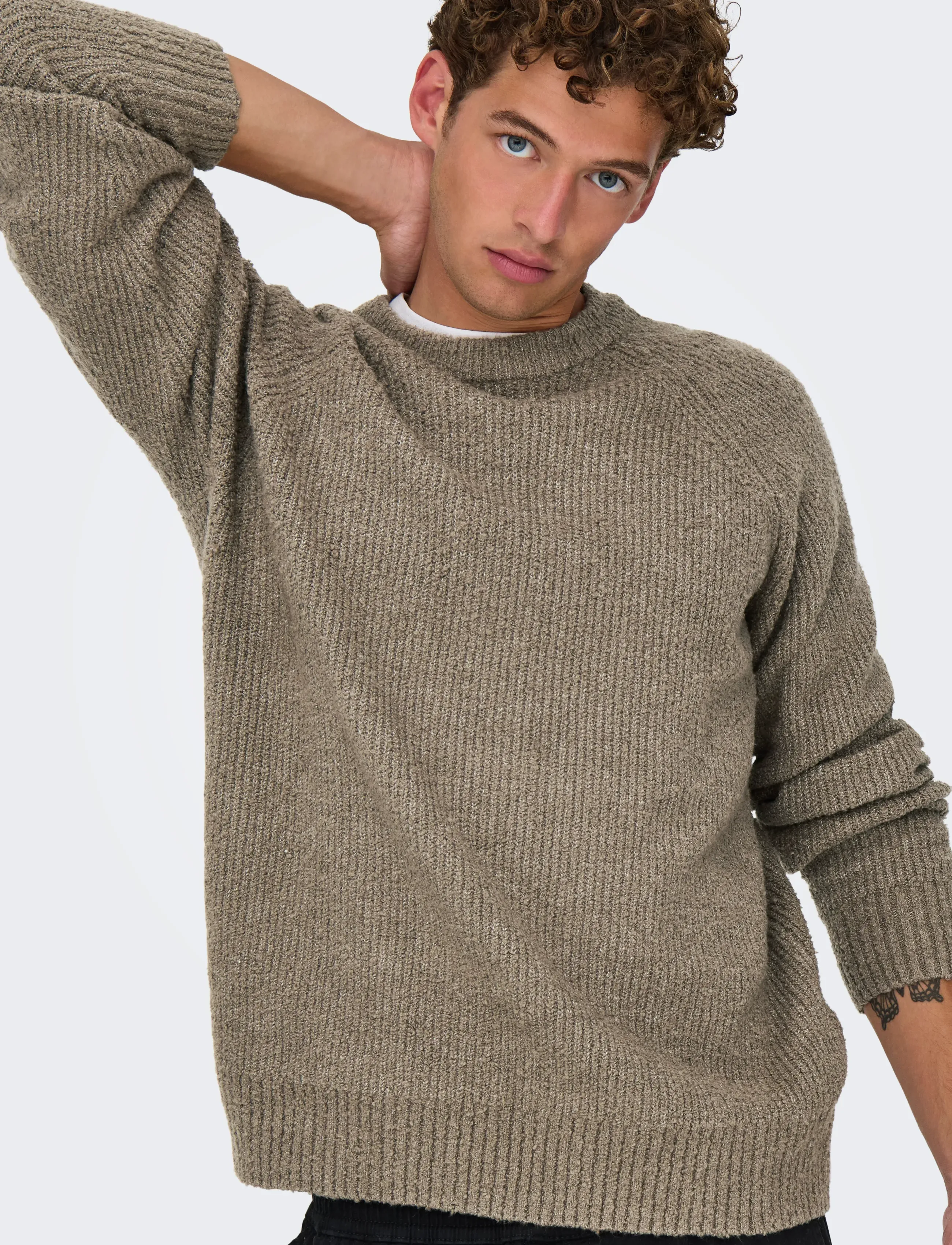 ONLY & SONS - ONSDALE RLX LS RAGLAN KNIT - Ümara kaelusega - walnut - 5