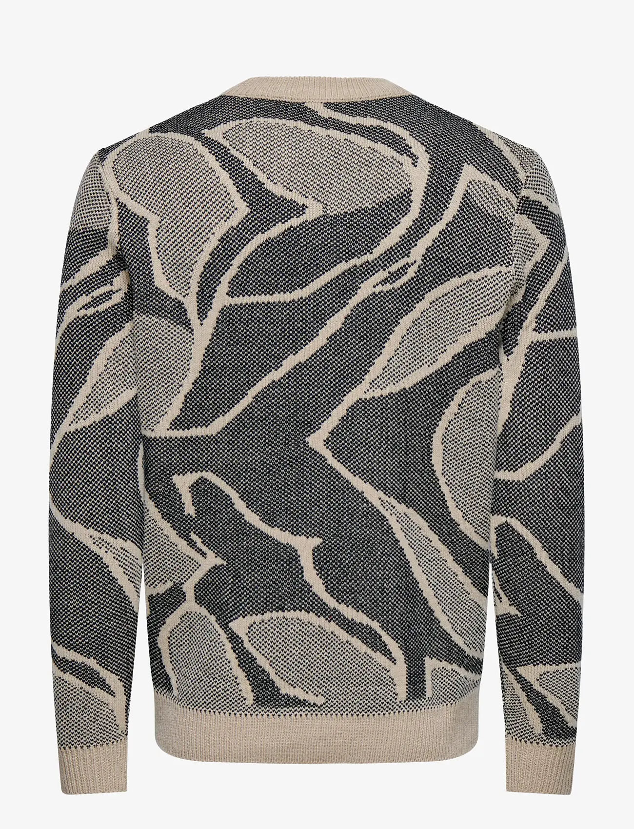 ONLY & SONS - ONSLONG REG LS CREW JAQUARD KNIT - herbstliche kleidung - silver lining - 1