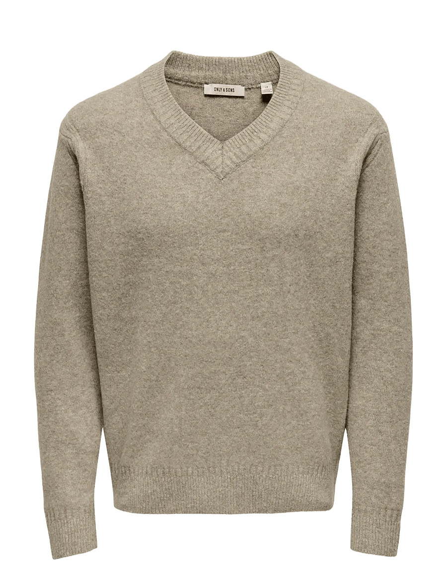 ONLY & SONS - ONSMOVE RLX BRUSHED V-NECK KNIT - v-ringat - twill - 0