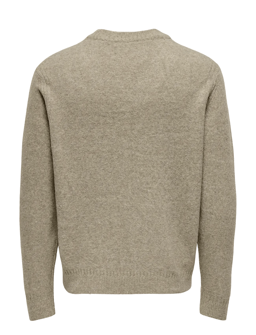 ONLY & SONS - ONSMOVE RLX BRUSHED V-NECK KNIT - v-ringat - twill - 1