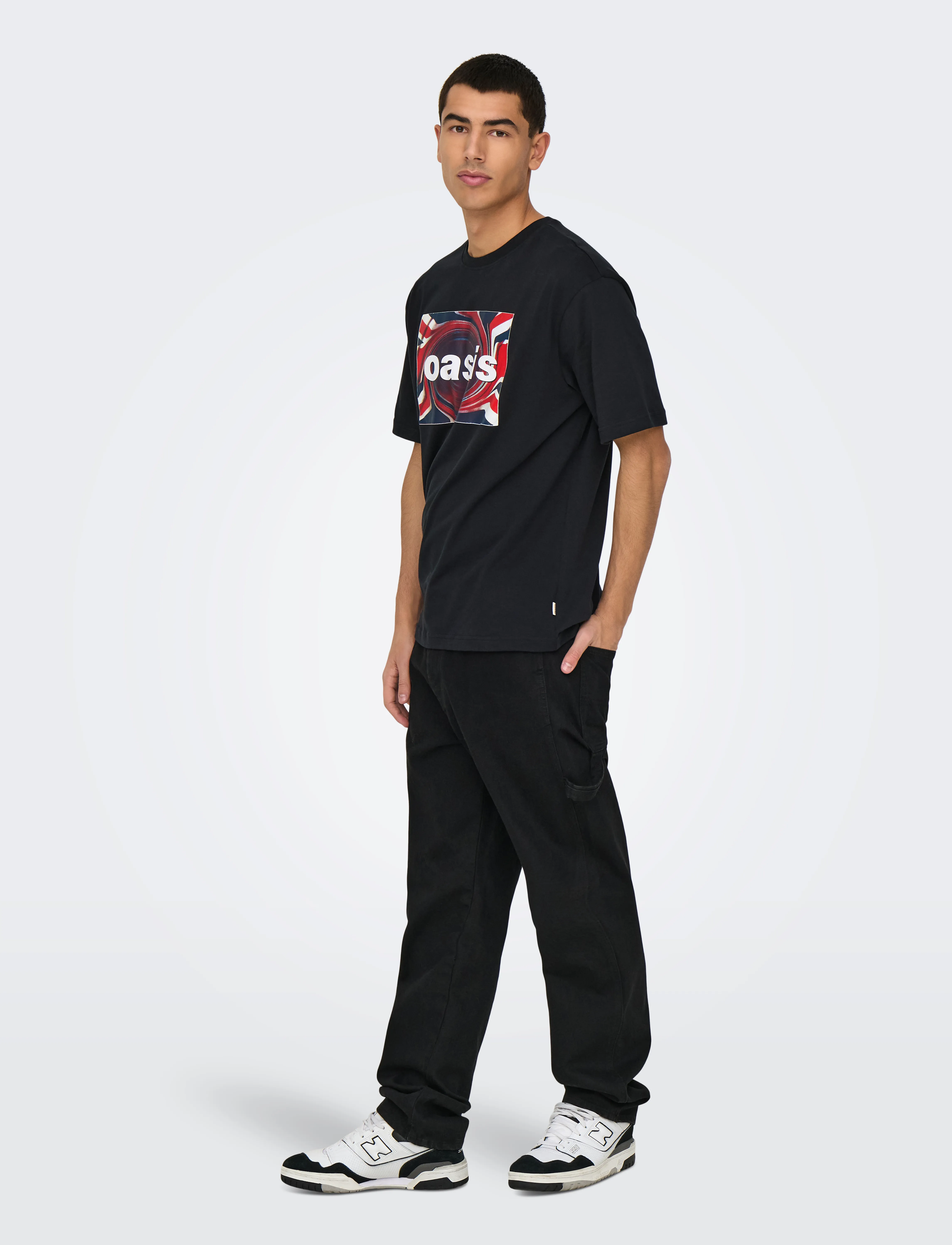 ONLY & SONS - ONSOASIS SS RLX TEE - laveste priser - black - 4