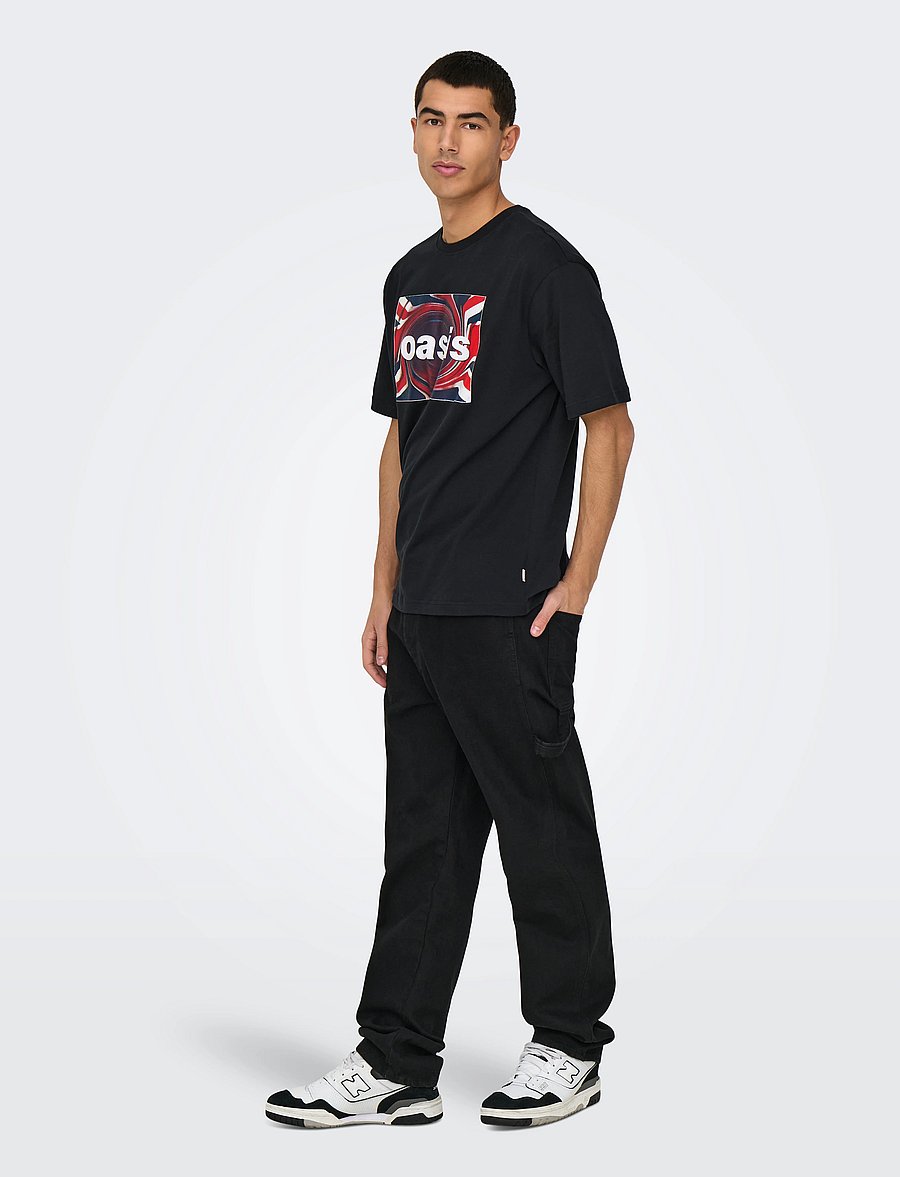 ONLY & SONS - ONSOASIS SS RLX TEE - lühikeste varrukatega t-särgid - black - 4