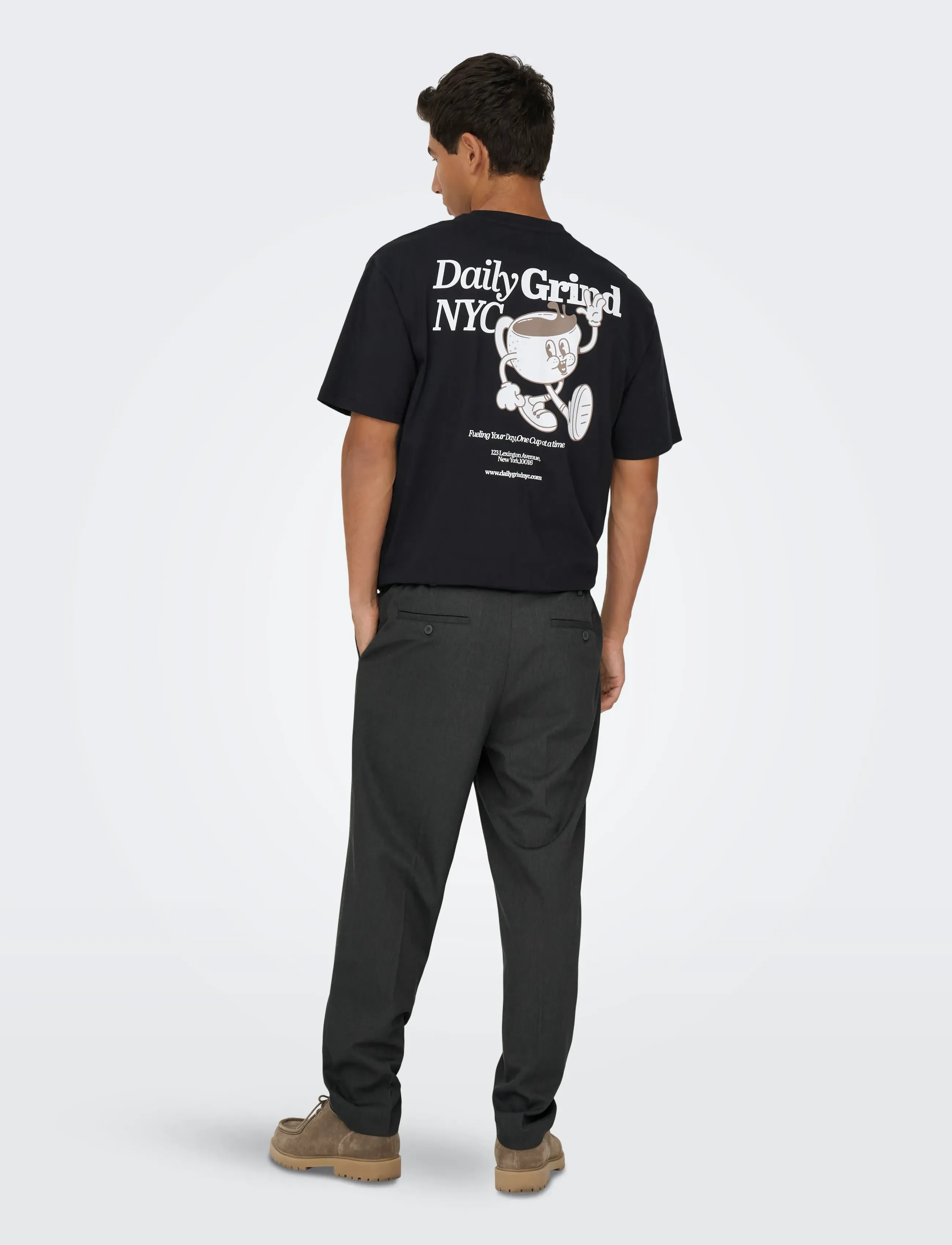 ONLY & SONS - ONSMIRO TAILORED TAPERED 0346 PANT NOOS - pantalons habillés - dark grey melange - 3