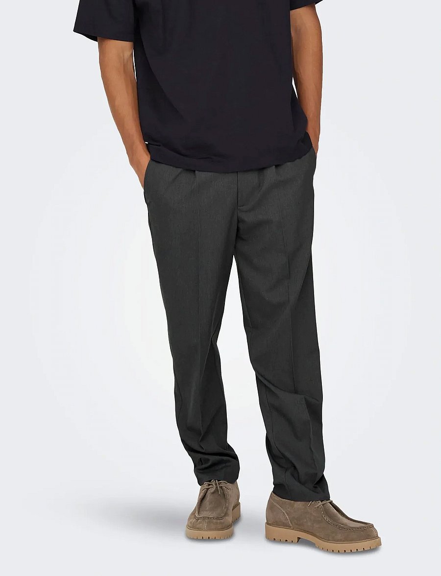 ONLY & SONS - ONSMIRO TAILORED TAPERED 0346 PANT NOOS - anzugshosen - dark grey melange - 4