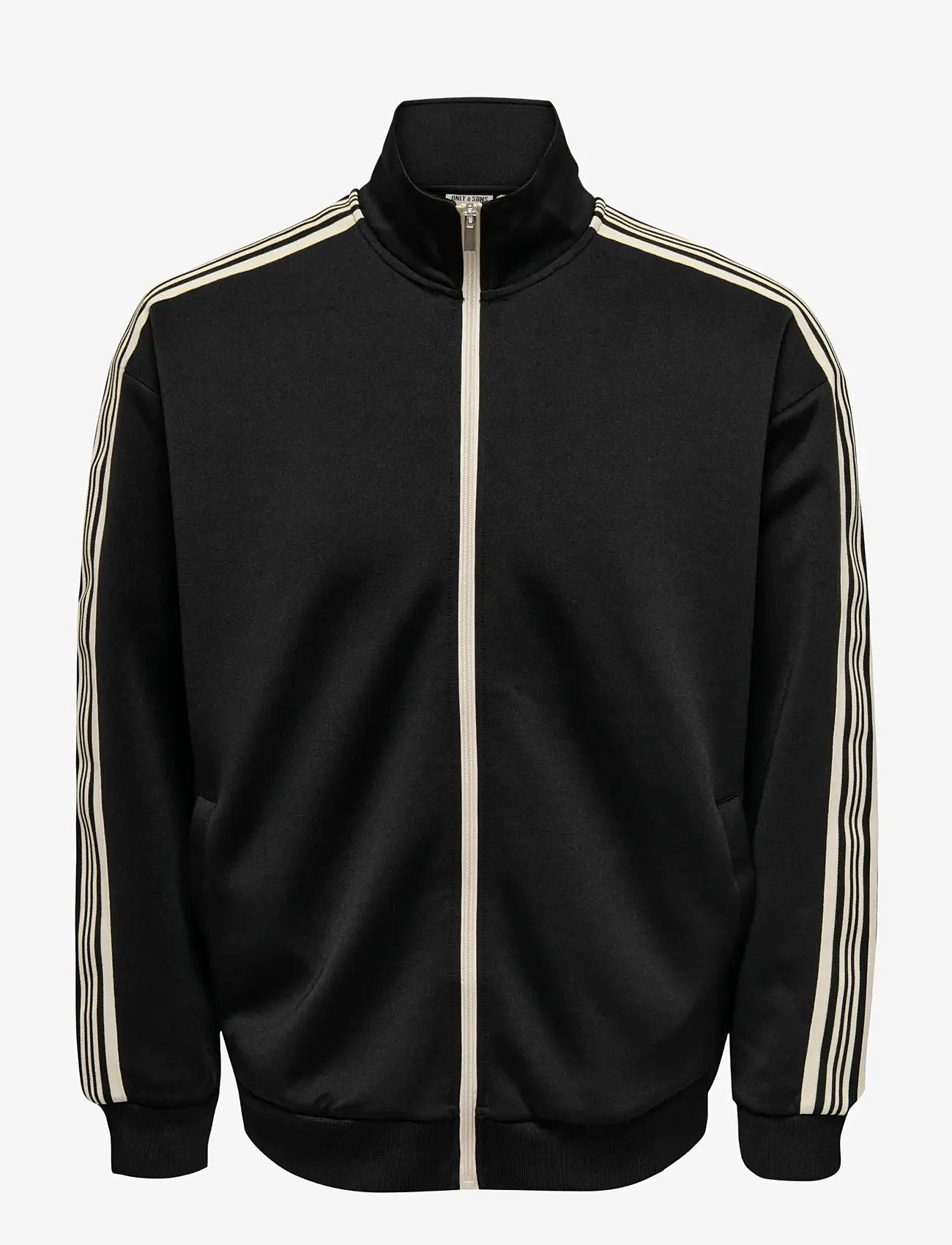 ONLY & SONS - ONSRIBER RLX LS ZIP STRIPE TRACK SWEAT - kollektionen - black - 1
