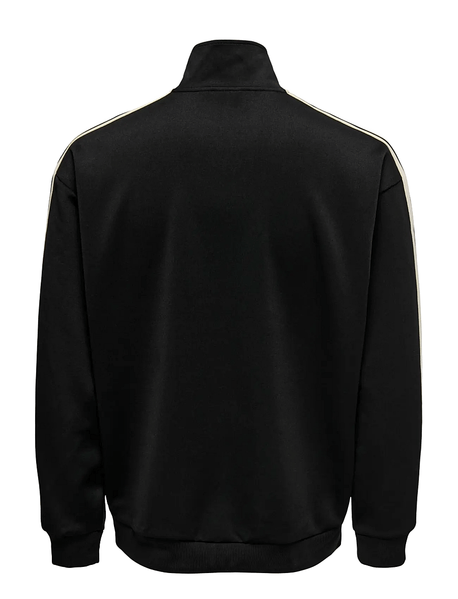 ONLY & SONS - ONSRIBER RLX LS ZIP STRIPE TRACK SWEAT - efterårsjakker - black - 2