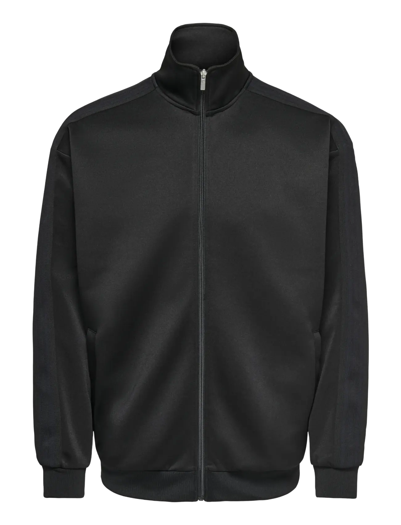 ONLY & SONS ONSRIBER RLX LS ZIP STRIPE TRACK SWEAT - Sweatshirts & Hoodies - BLACK / black