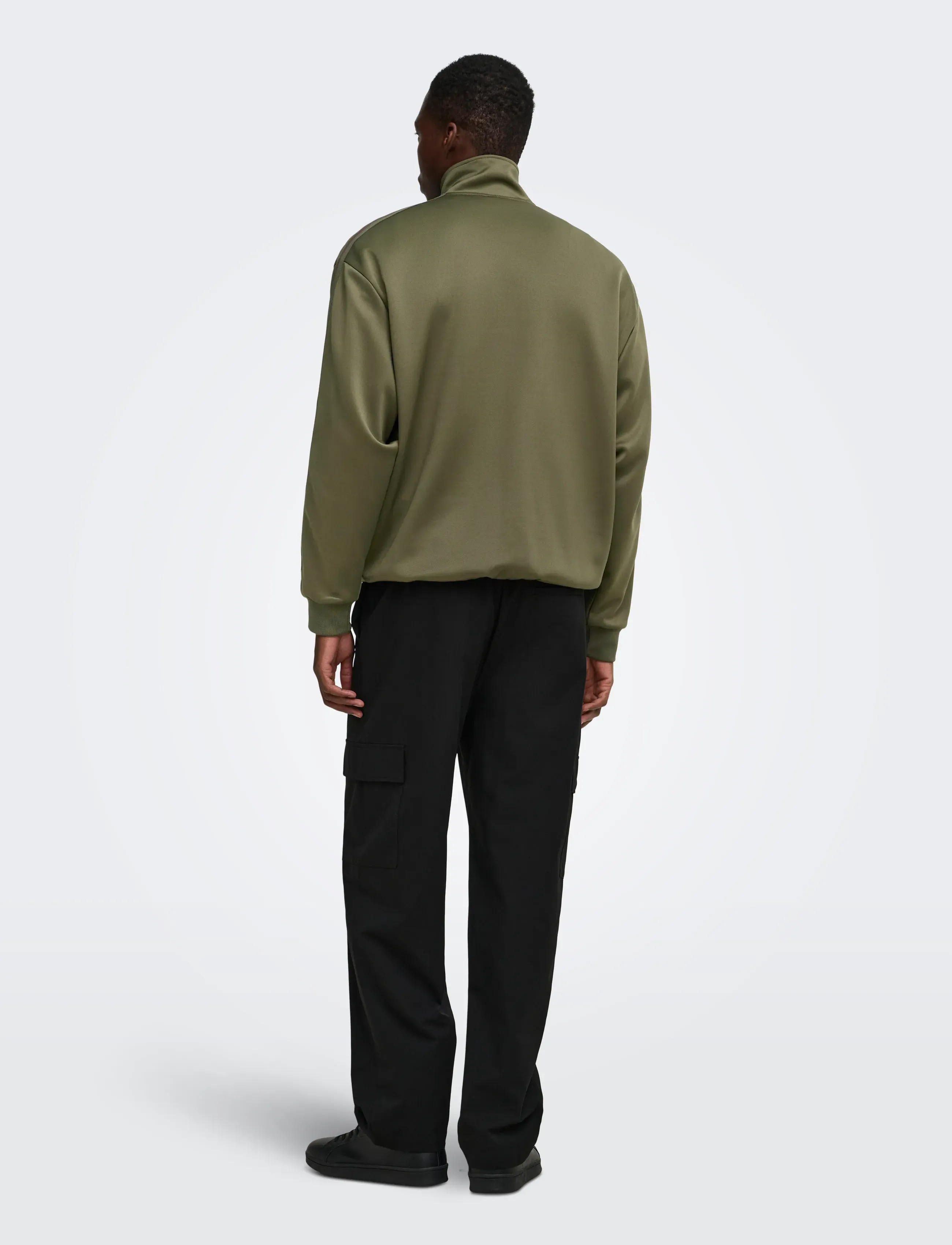 ONLY & SONS - ONSRIBER RLX LS ZIP STRIPE TRACK SWEAT - herbstjacken - tarmac - 3