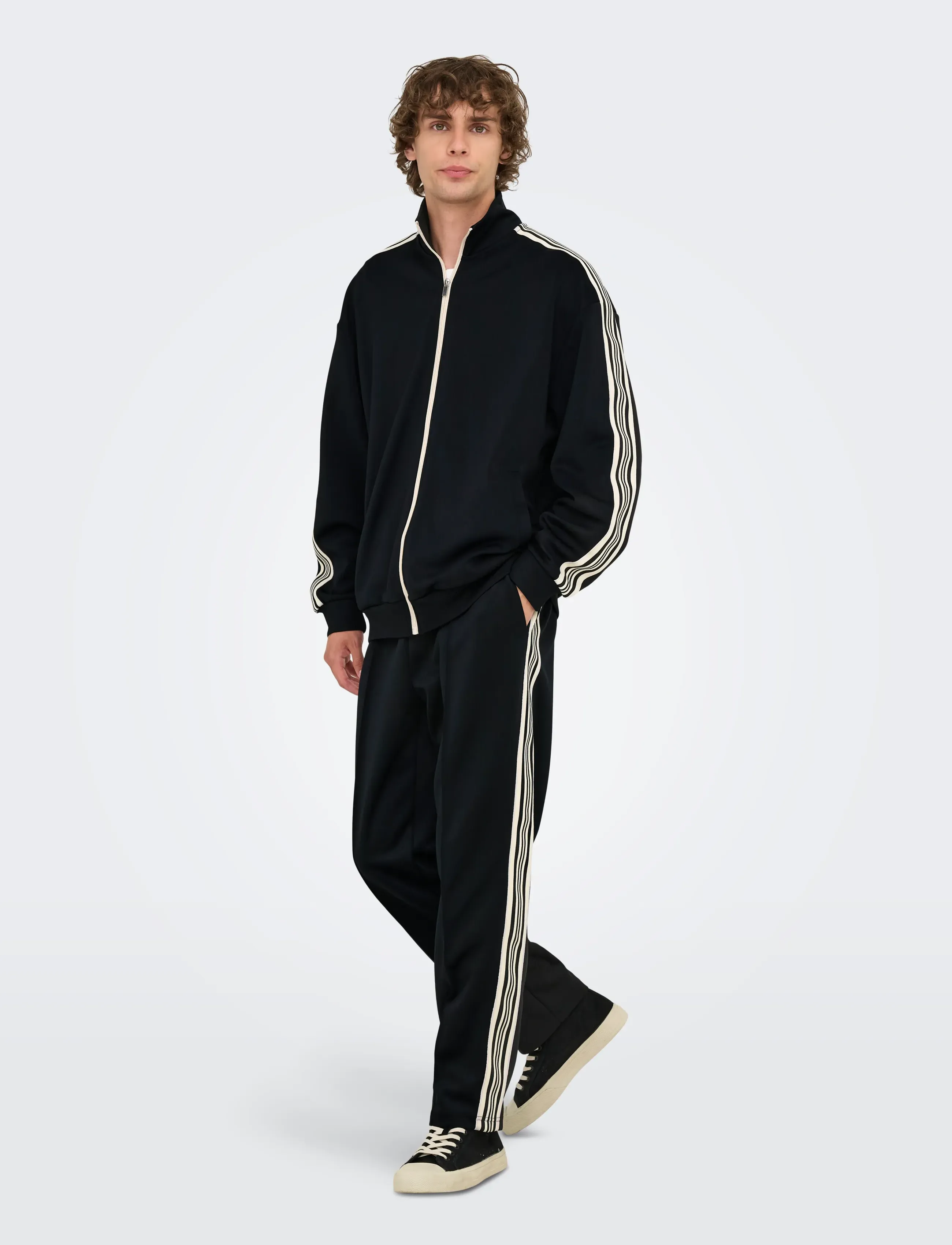 ONLY & SONS - ONSRIBER REG TRACK PANT SWEAT - män - black - 4